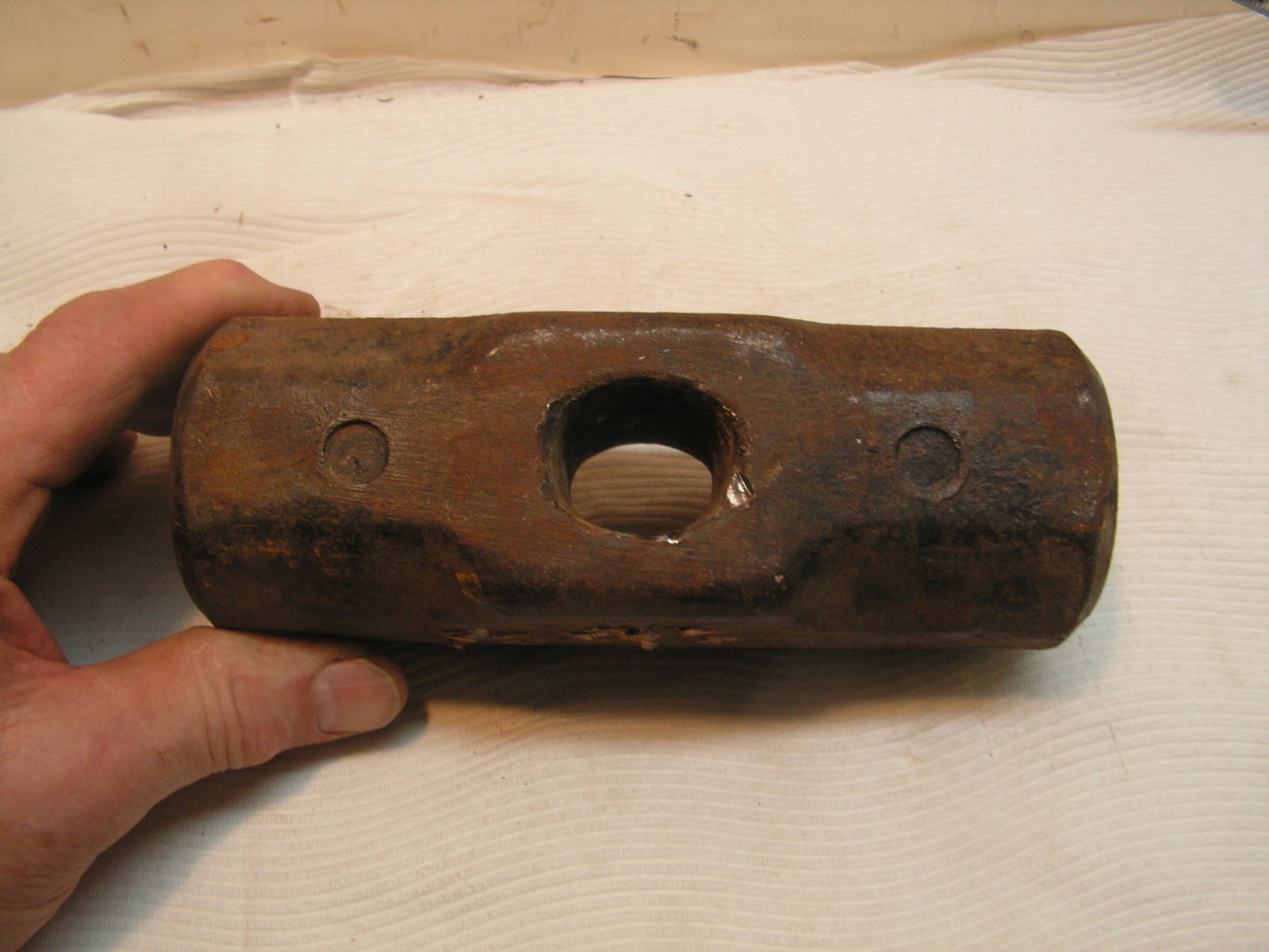 Vintage OSK STAMPED 10# Sledgehammer Head 6 3/4 Across, 2 1/2″ X 2 1/2″ H