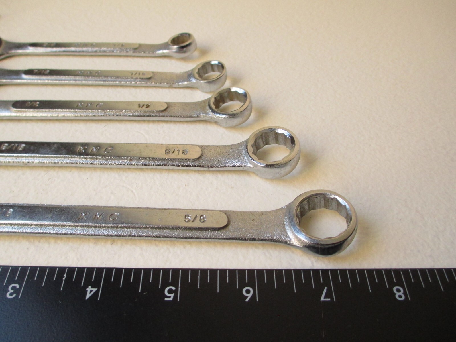 USED KMC SAE Combination Wrenches – TOOL LOT ONLY – Possible Owner’s Marks