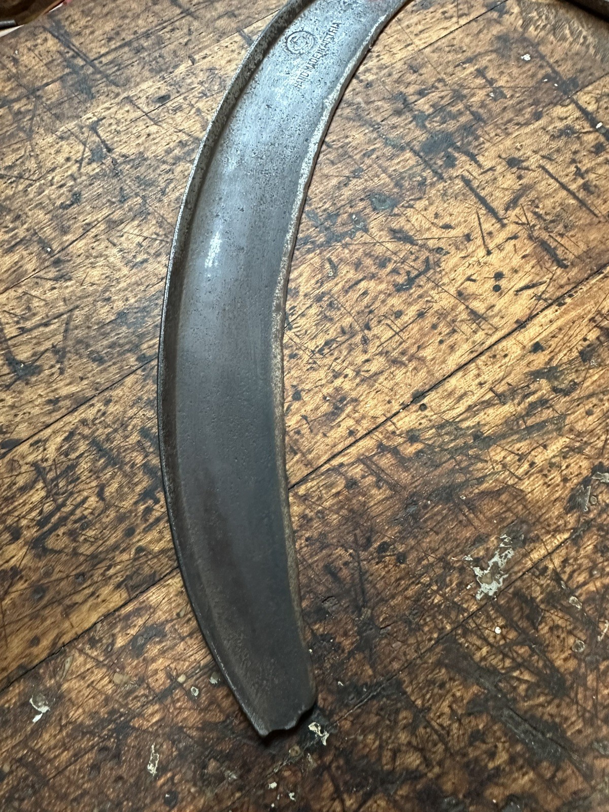 Vintage Sickle Hand Made in Austria Stamp with Swan Logo Harvest & Weed Cutting