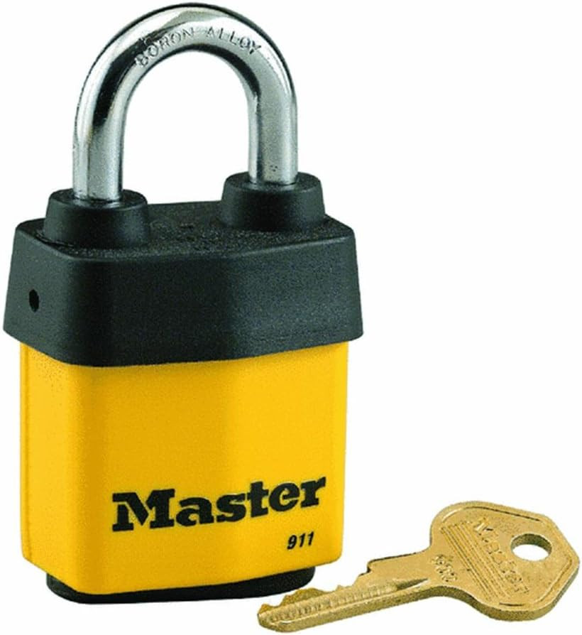 Master Lock 911DPF Heavy Duty Outdoor Padlock with Key, 1 Pack
