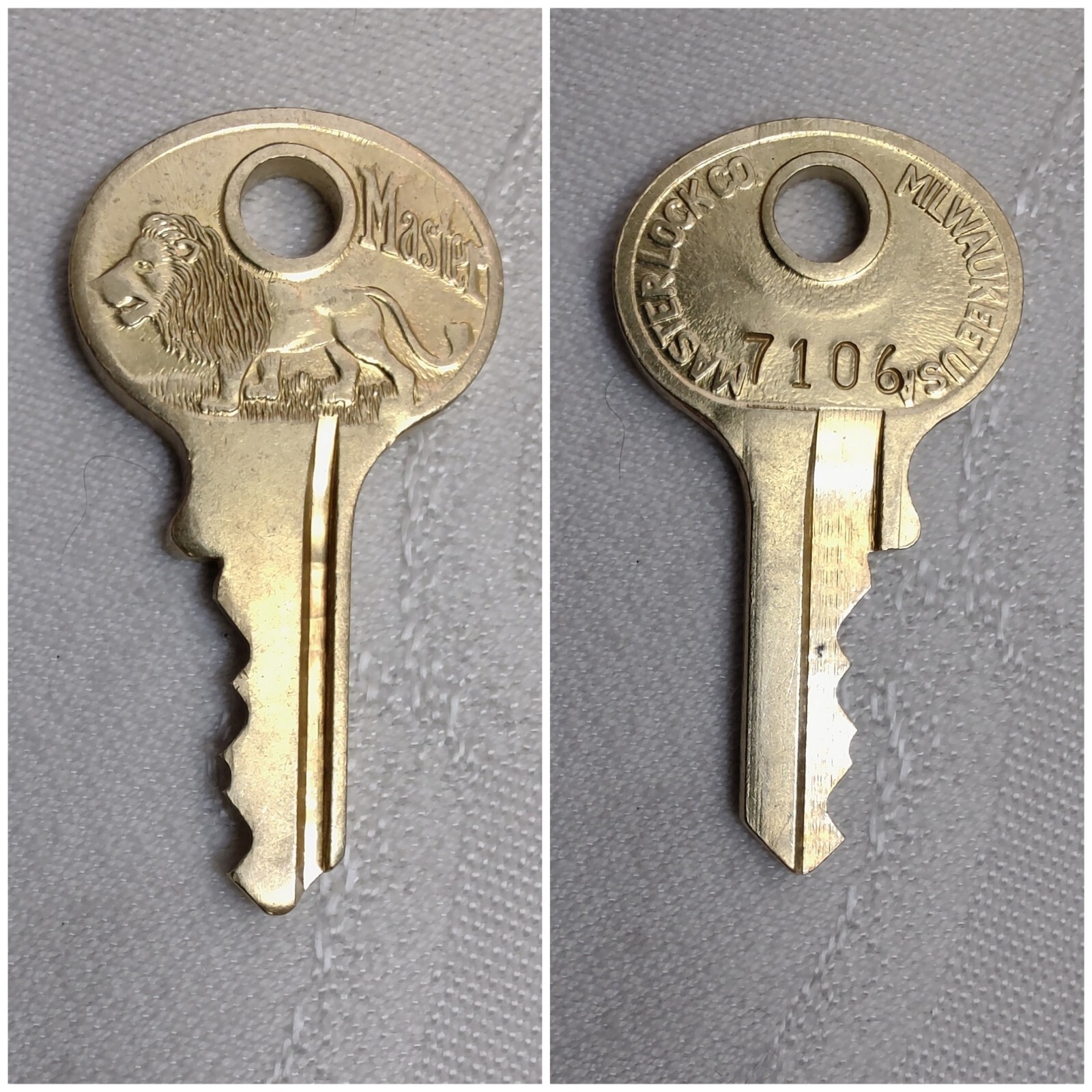 22 Vintage Brass Master Padlock Keys, 18 w/Walking Lion, Different Numbers