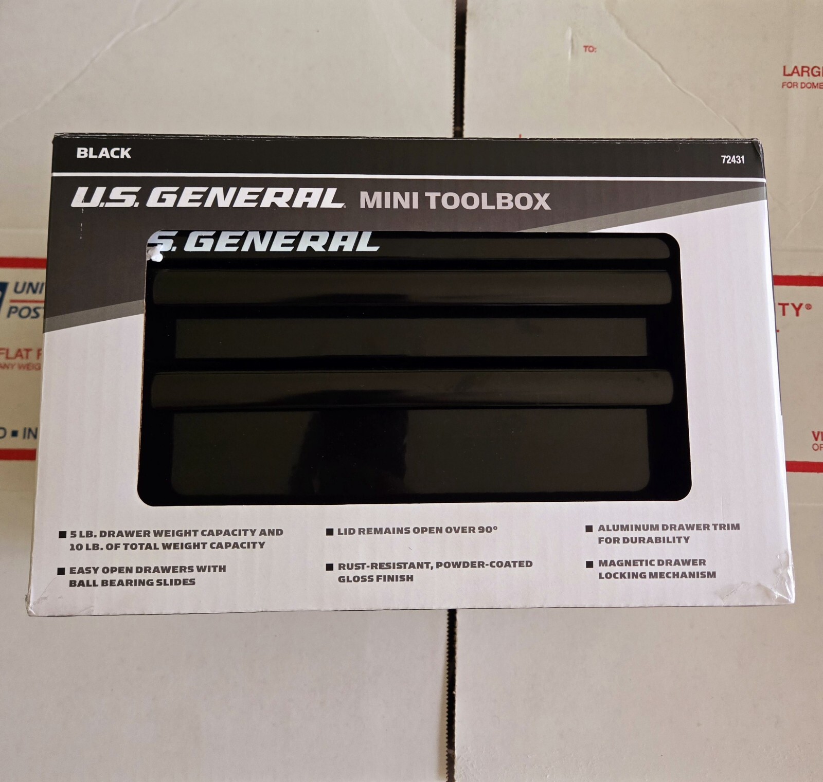 US General Mini Tool Box Brand New Factory Sealed – Black