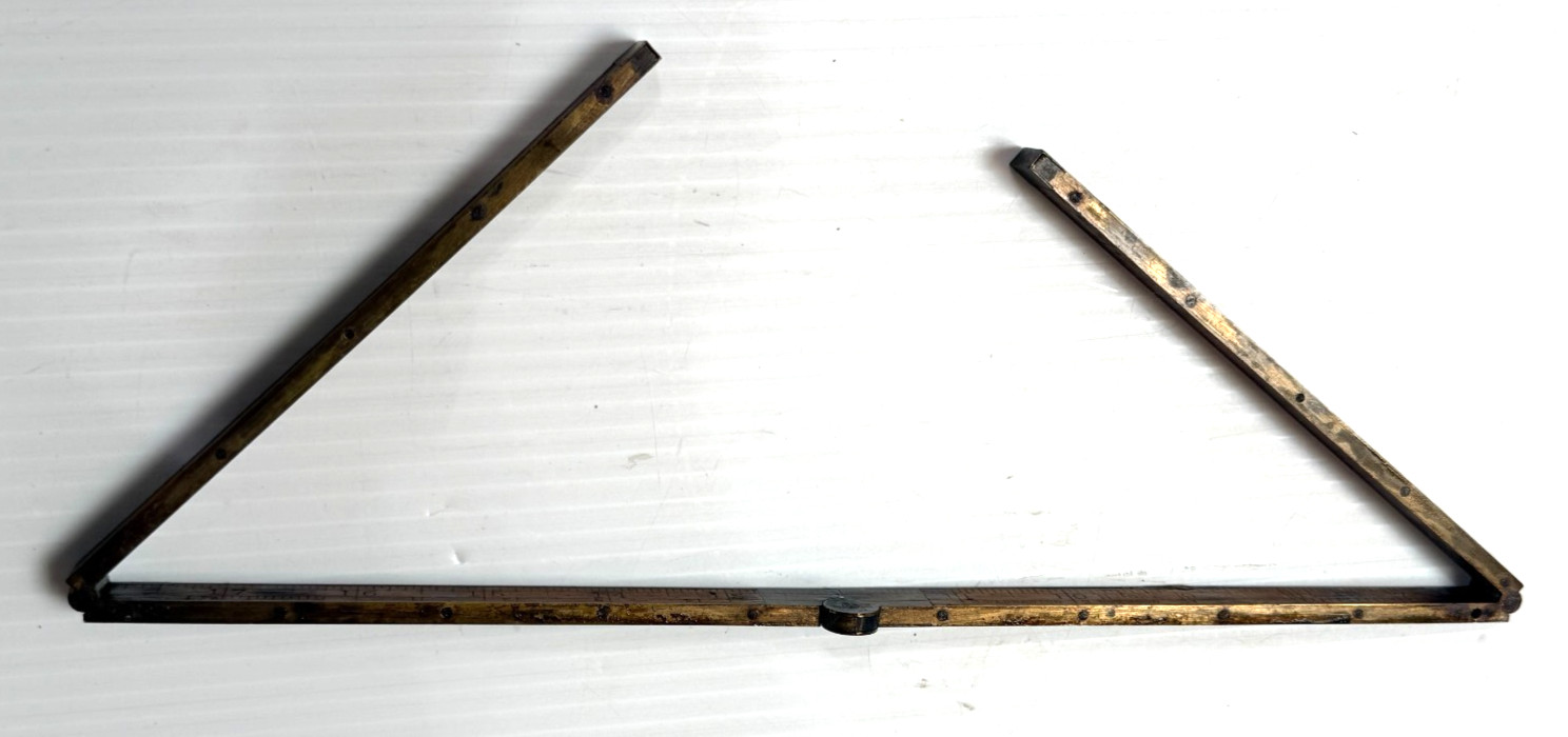 Vintage “Upson Nut Co.” No. 62 Folding Foxwood Ruler 24” Brass