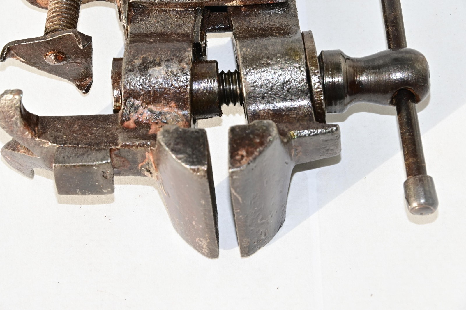 Antique Jewellers or Watchmakers Cast Steel Bench Vice Vise With Anvil