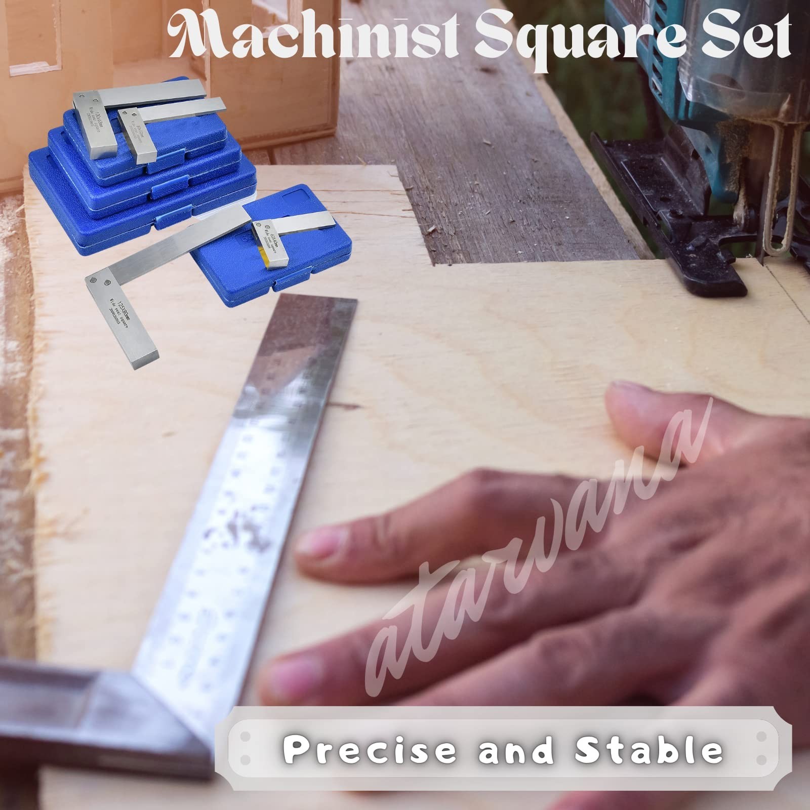 Atarvana Mechanical Steel High Precision 4 Inch Square, 90 Degree Wide Base S…