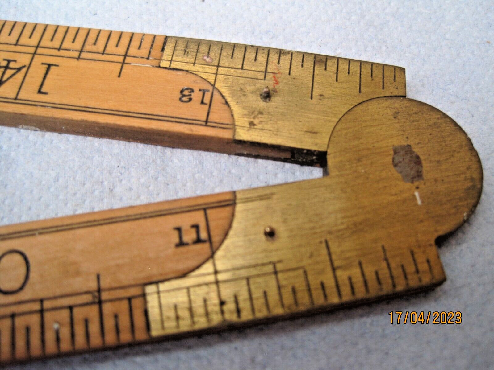 Vintage Folding 2ft Rule,boxwood and brass, J Rabone & Sons, Birmingham, England