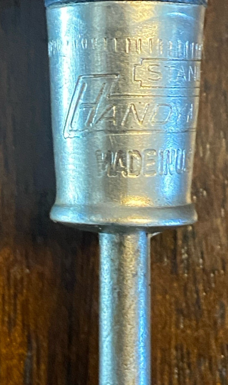 Vintage Stanley No.H1202 Handyman 6” Scratch Awl – Black Wood Handle / USA