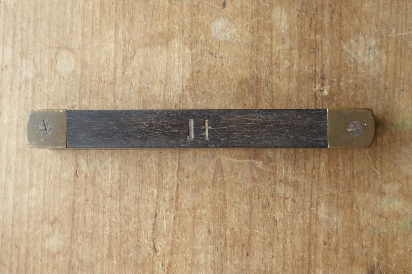 Antique BRASS & EBONY SPIRIT LEVEL by J F Turner of Bolton 6″ Superb Quality