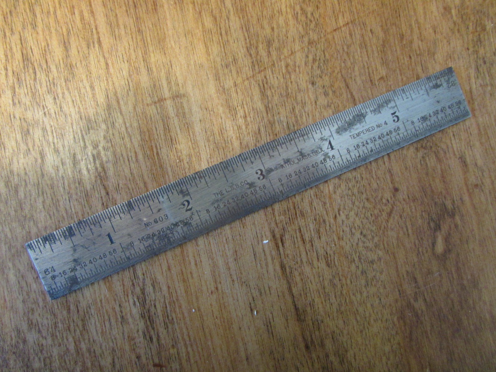 Vintage LSS Co 6″ Steel Rule #603 Temper Early Starrett Ruler