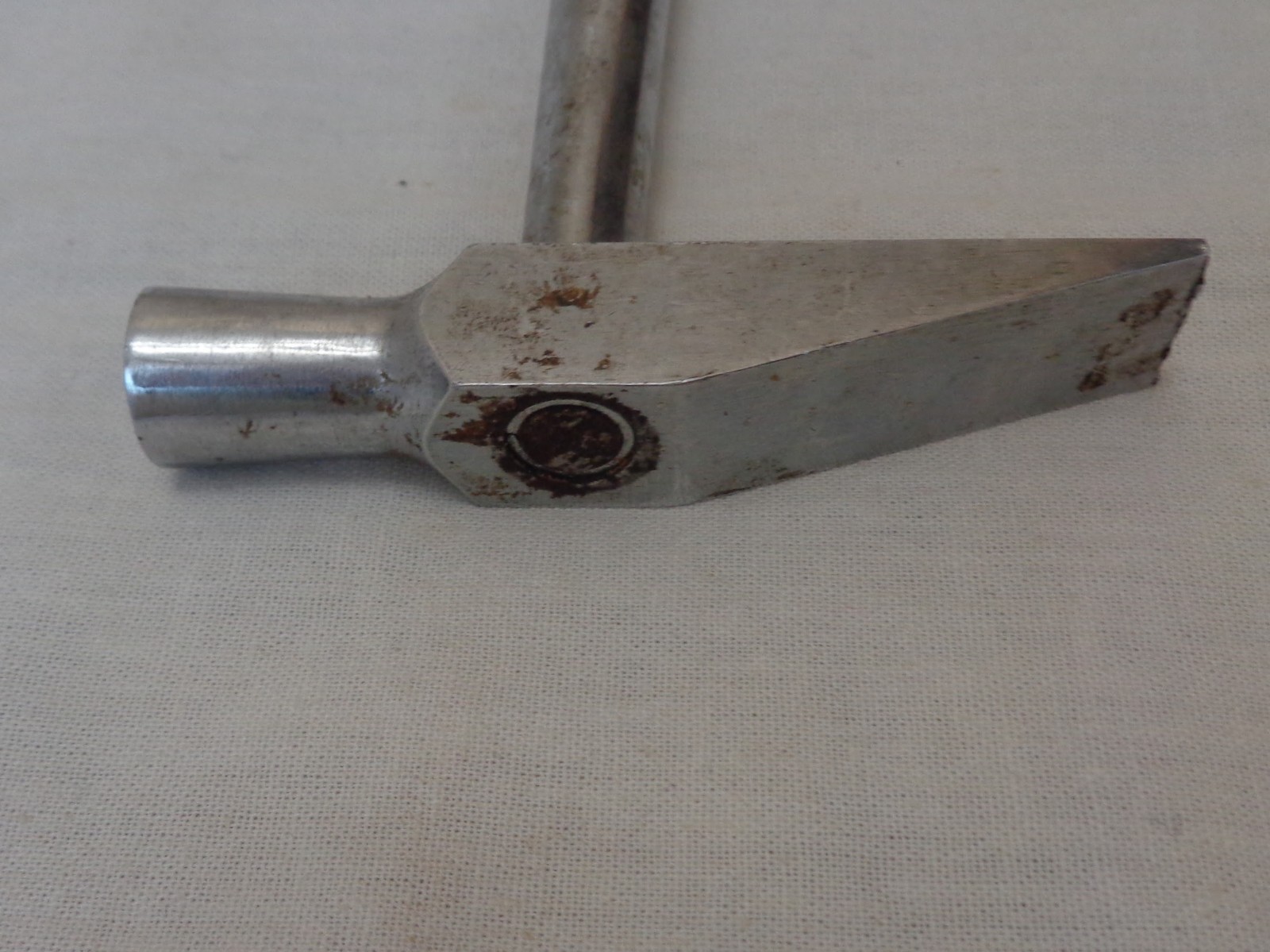 Vtg Soviet Stainless Steel Hammer Ball Head Handle USSR Hand Tool Pickaxe Silver