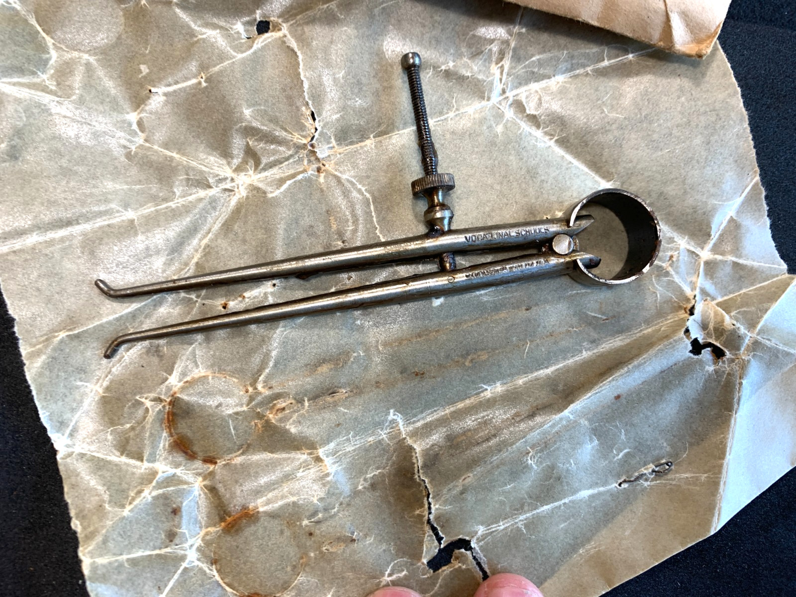 War Production Vocational School Training Program WWII 4″ INSIDE CALIPER Tool
