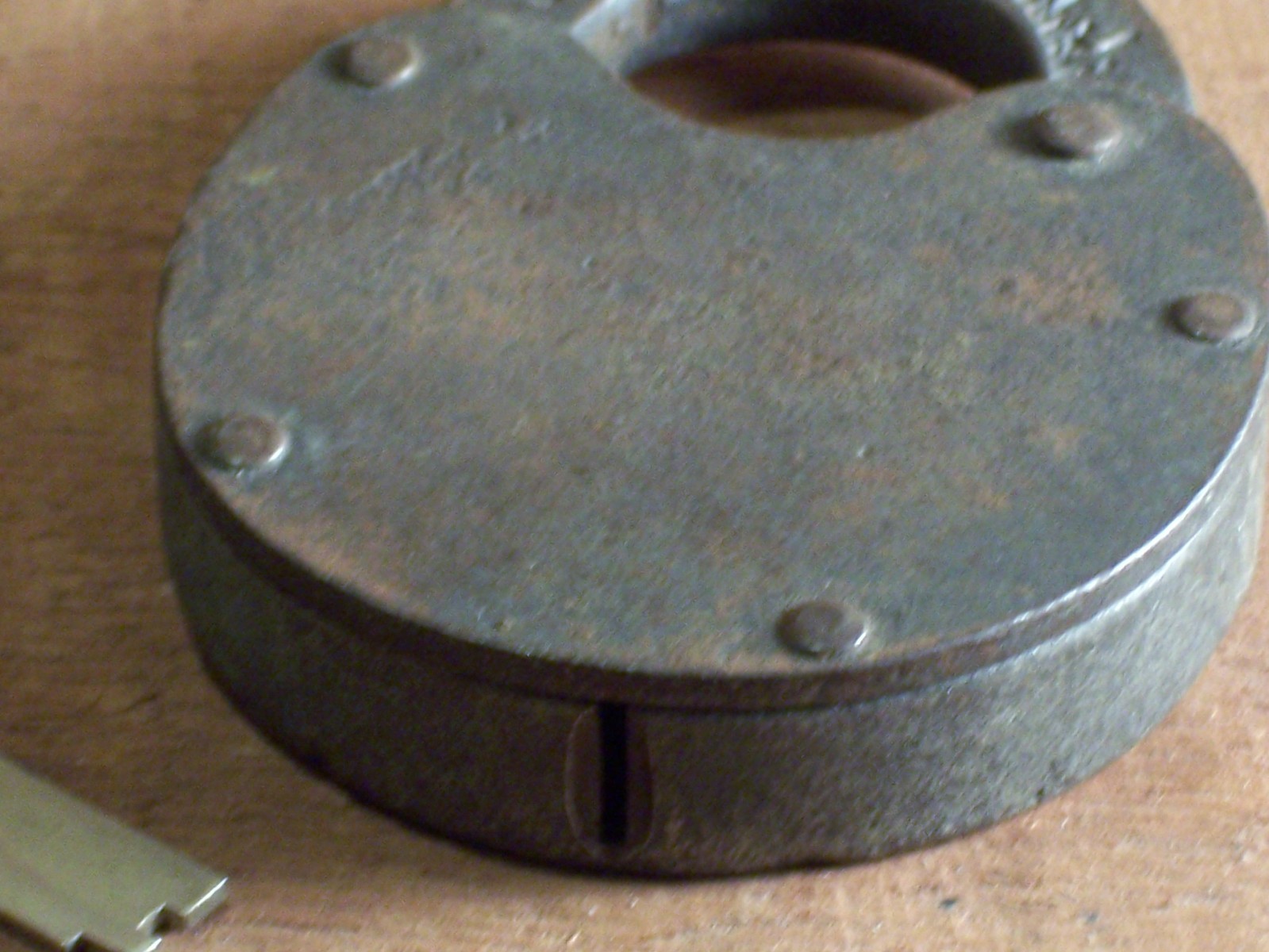 Rare Antique Climax Push Key Padlock and Key