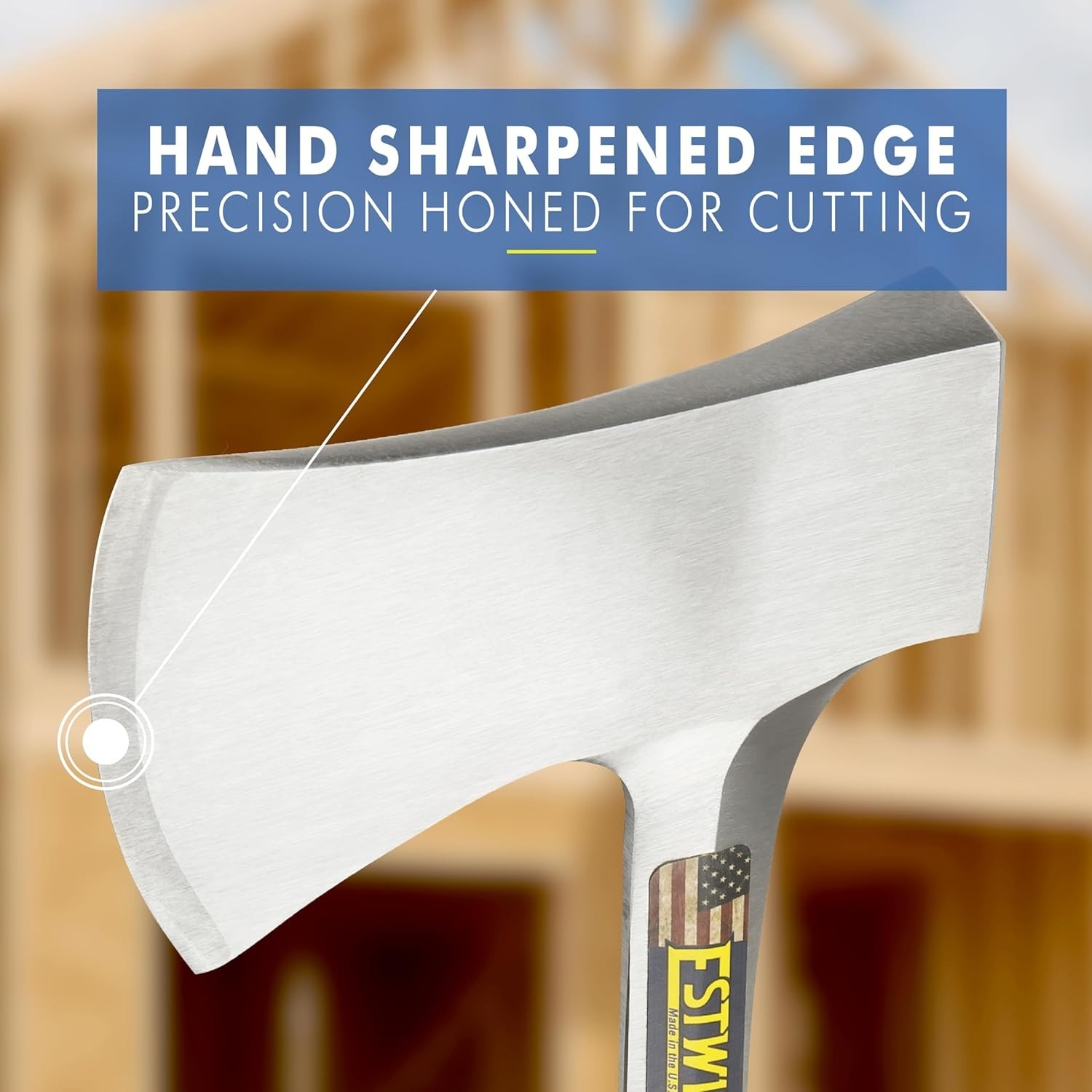 14-inch Sportsman’s Axe with Leather Grip | Forged American Steel Durability