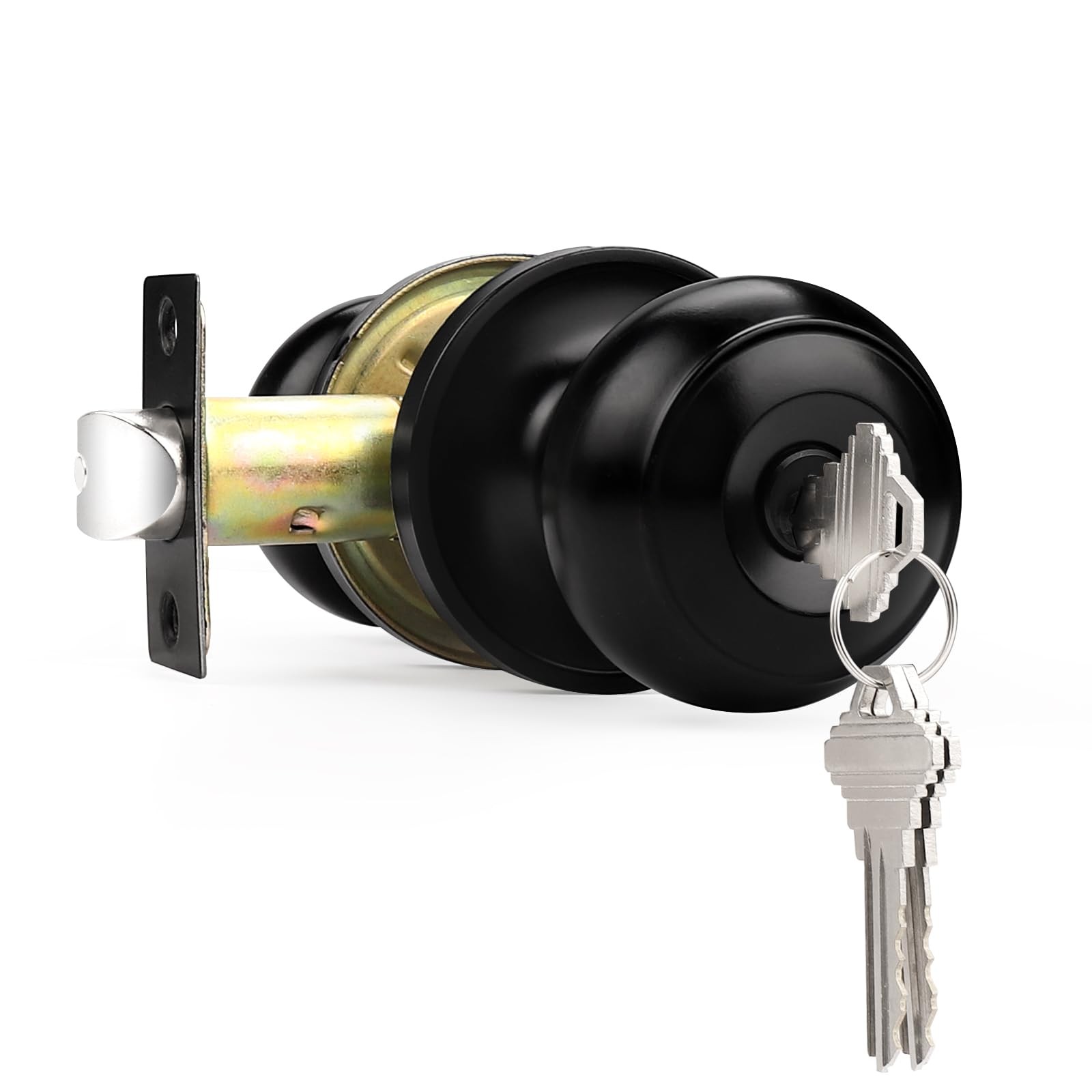 Probrico Black Keyed Entry Door Lock for Interior Exterior Alike,