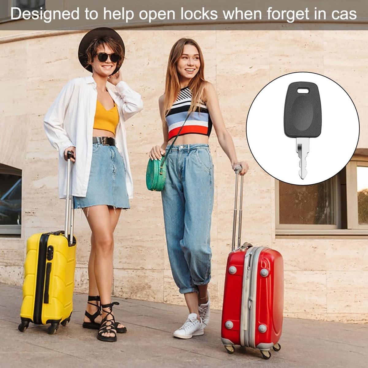 Silvery 007 Master Key for Luggage Locks + Key Ring – Reliable Travel Accessory