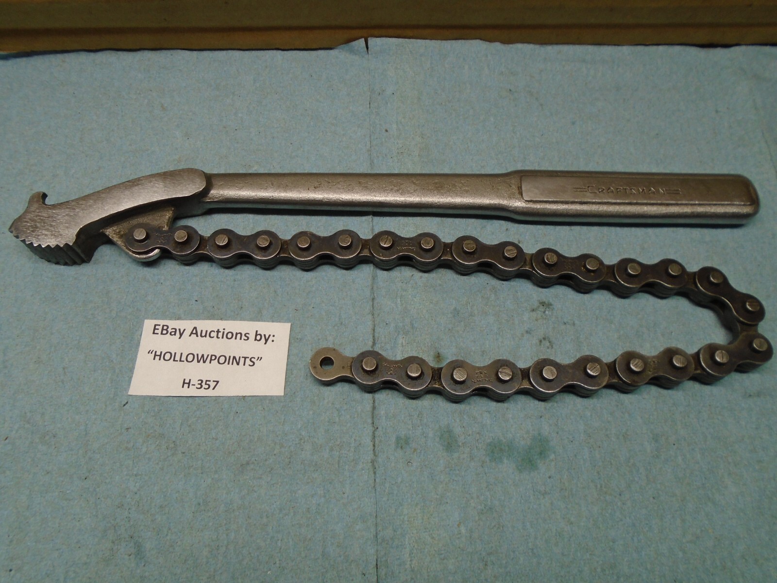 Craftsman USA vintage 12″ Chain Wrench 4-1/2″ Capacity Large =C= Logo H357