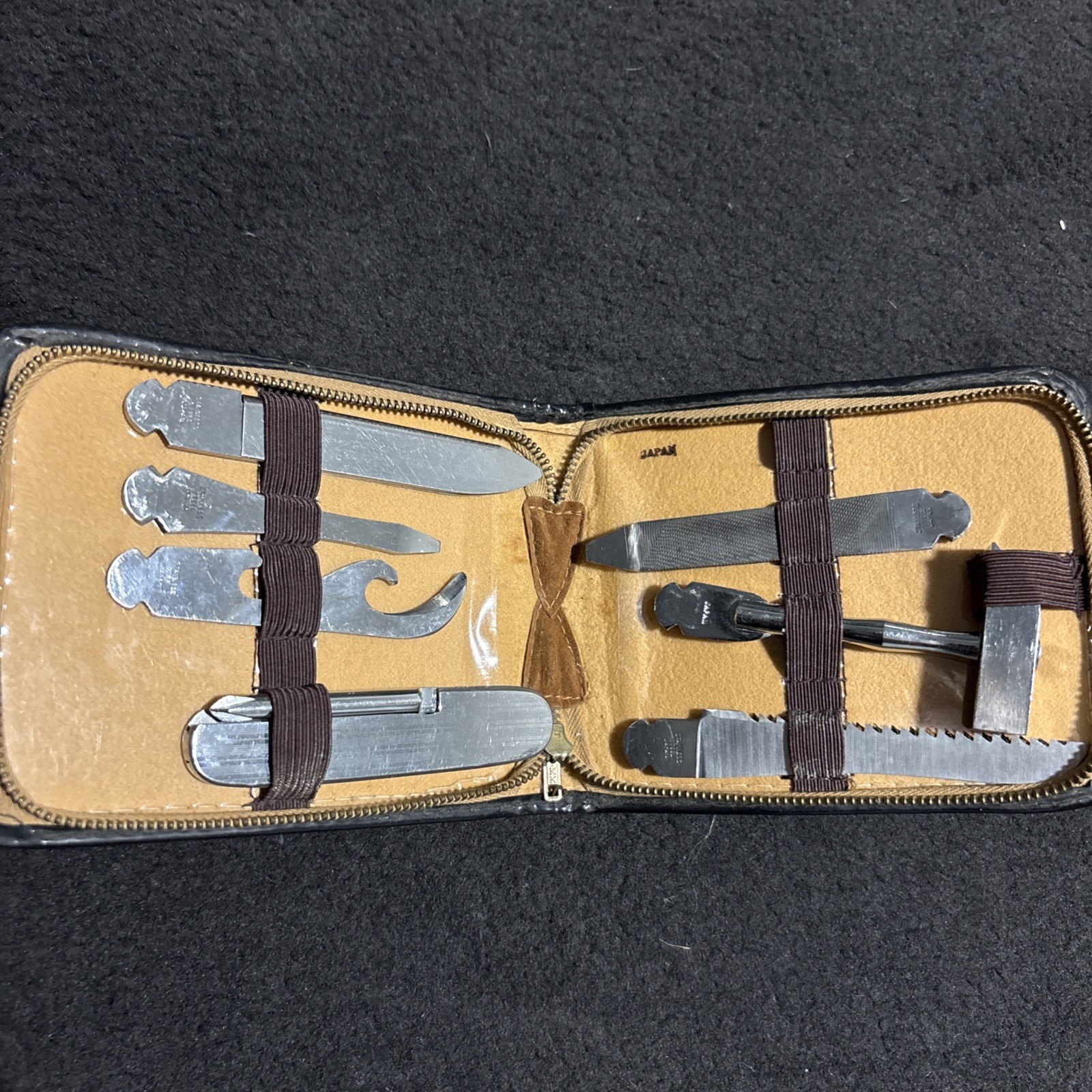 Vintage Japanese Mini Toolkit in Case, Stainless Tools; Collectable Rare