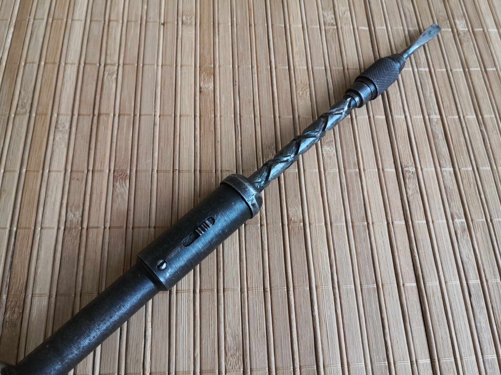 Vintage Soviet screwdriver with a spiral ratchet mechanism, made in USSR 40-50s.