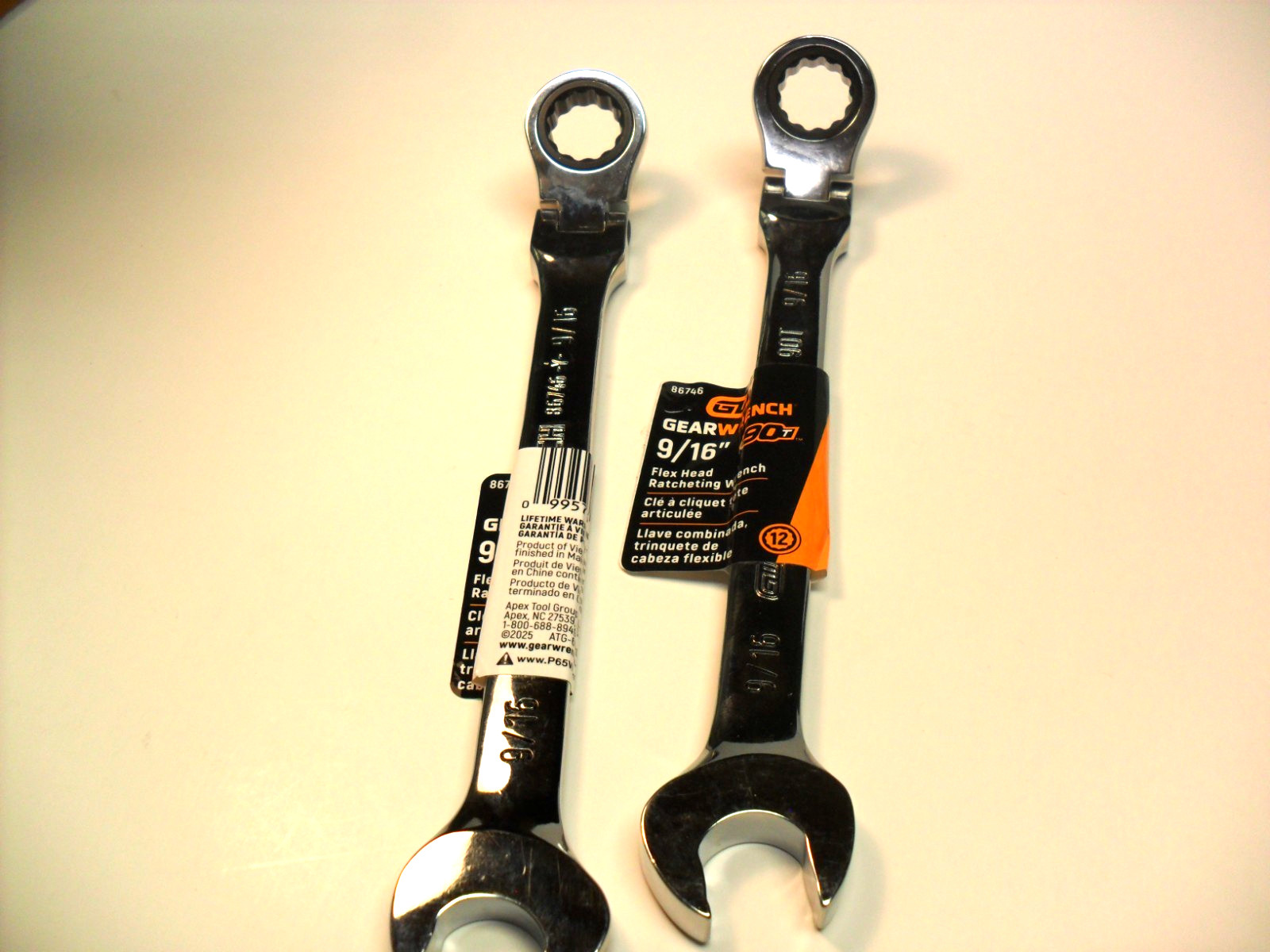 QTY 2-GEARWRENCH 86746 9/16″ 90-Tooth 12 Point Flex Head Ratcheting Combination
