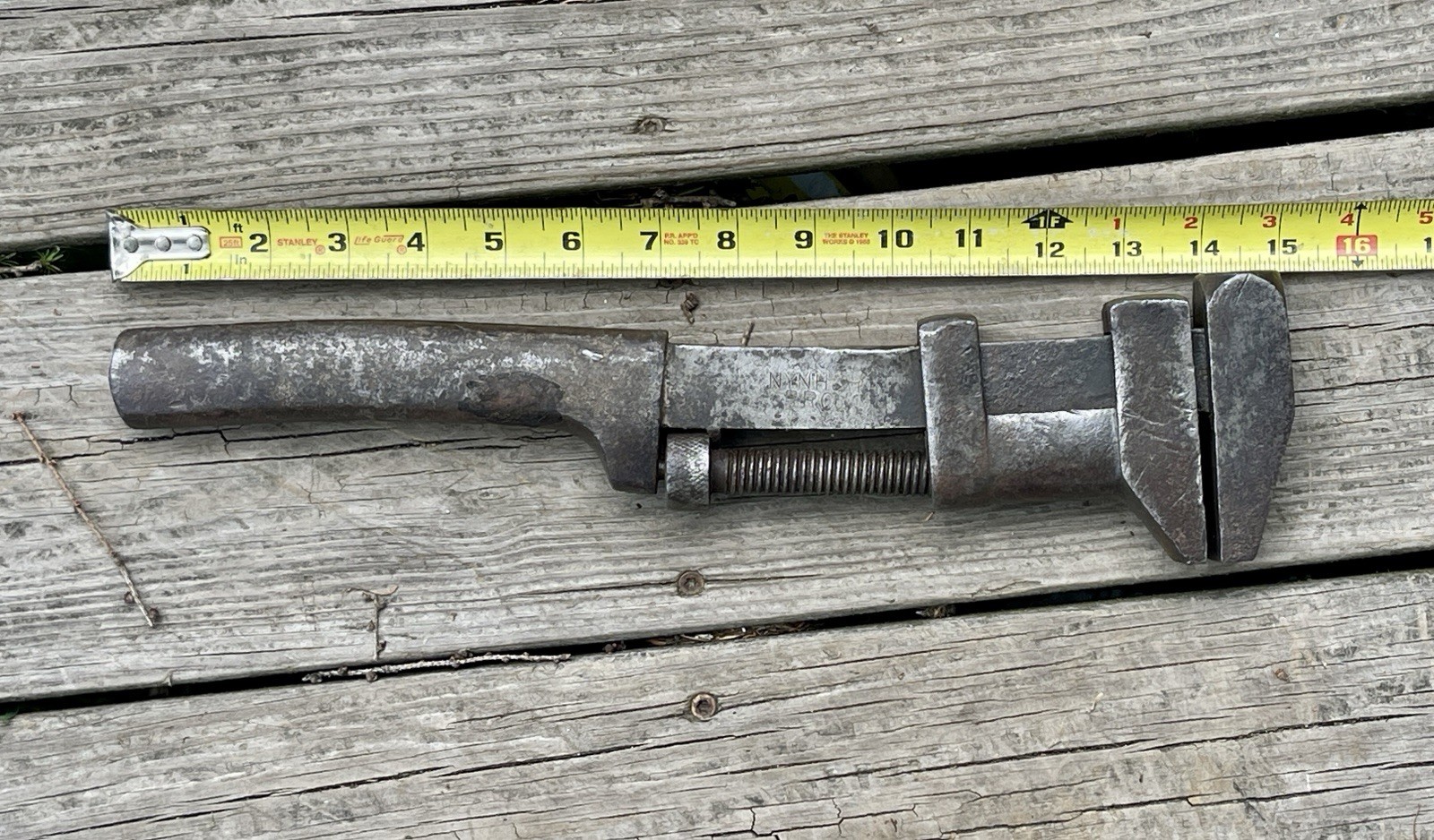 Vintage Pexto (Peck, Stow & Wilcox Co.) 15” RR Wrench “NY, NH & Hartford RR”