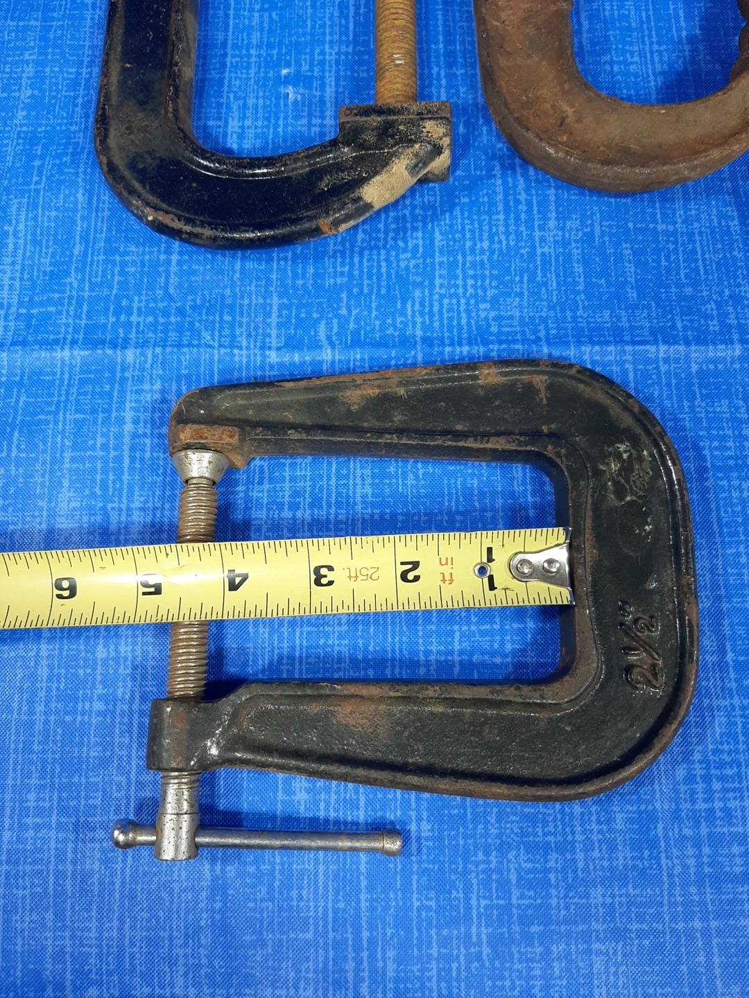 Lot Of 6 Large Vintage C- Clamps Williams Fuller Servess Sizes 3″-6″ C CLAMPS