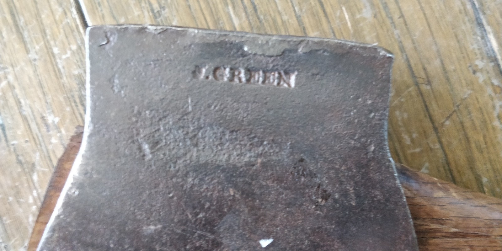 Antique J. GREEN Broad Axe 7lbs+ Broad Hewing Hatchet or Axe
