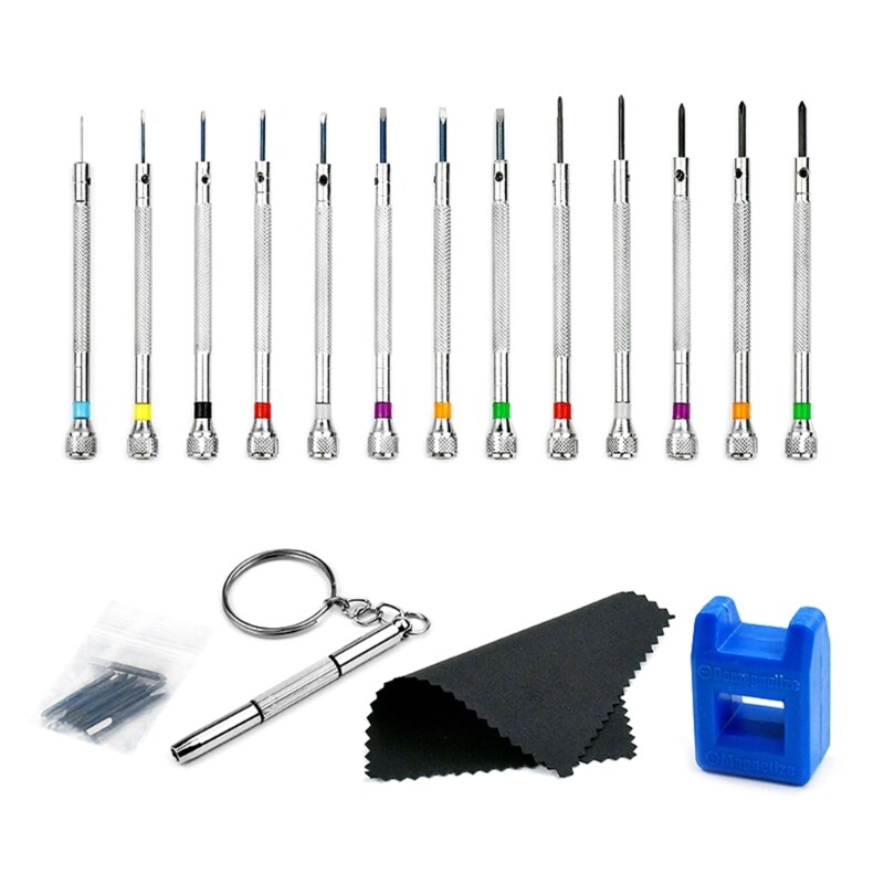 13Pcs Watchmaker Screwdriver Set 0.6-2.0mm Screwdriver for Watch