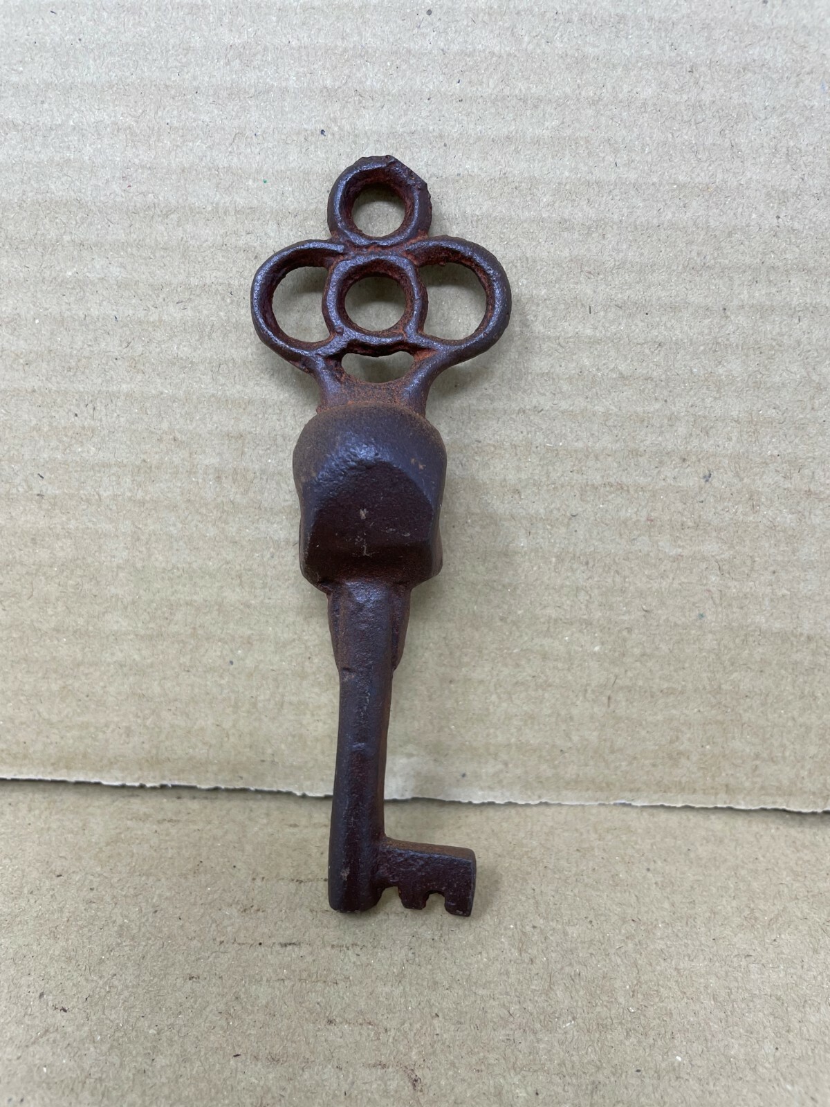 Skull Skeleton Pirate Key in Cast Iron 5 Inches Tall Antique Finish