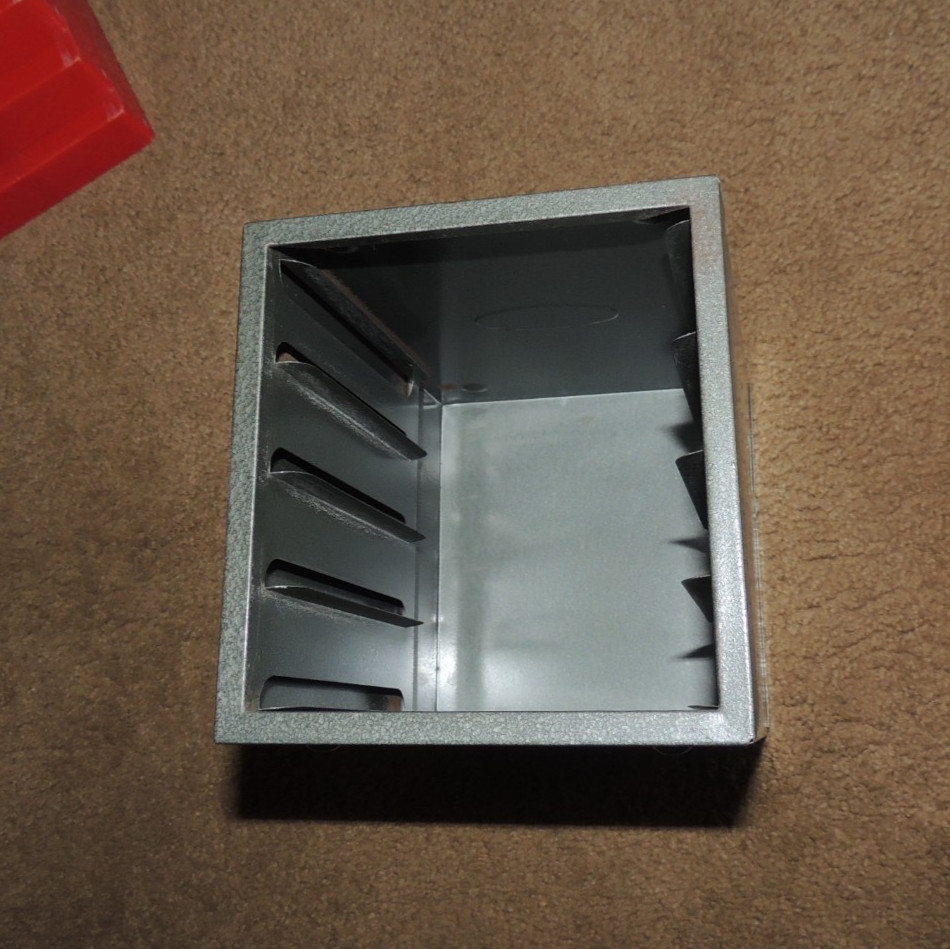 VTG. DUNLAP 4 Drawer Metal Cabinet Organizer Red Plastic Drawers Small Parts USA