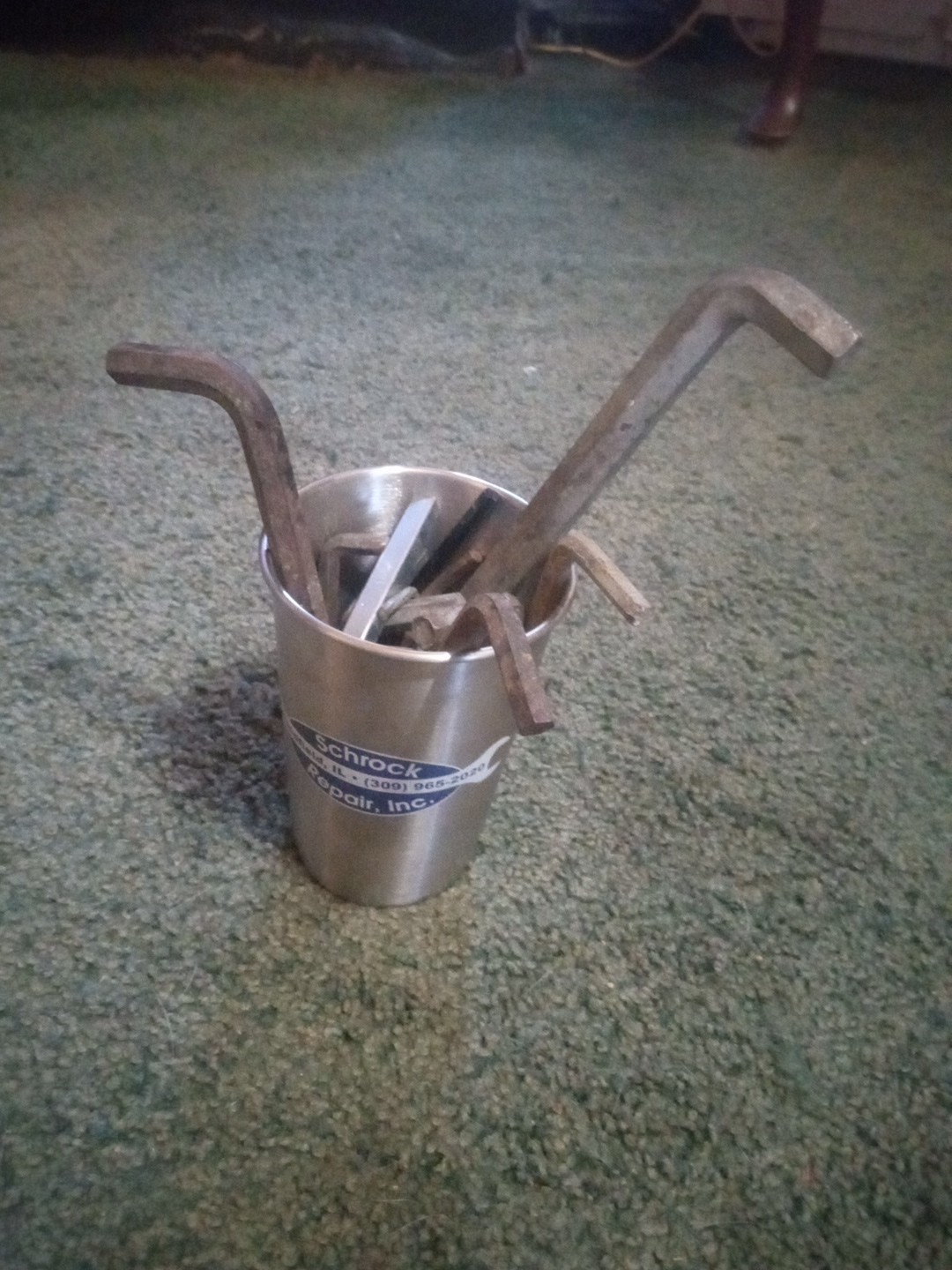 Vintage Allen Wrench Lot Of 33 With Metal Advertising Tool Cup All Decent Usable