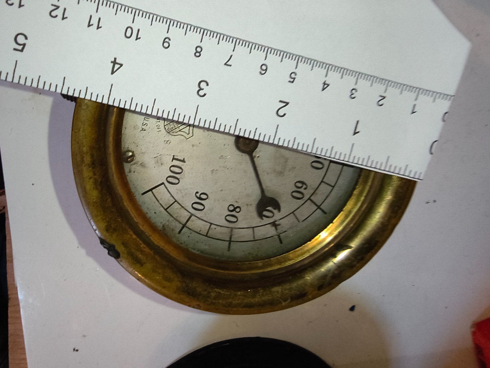 Antique Ashcroft 100 psi Pressure Steam Heating Gauge STEAMPUNK