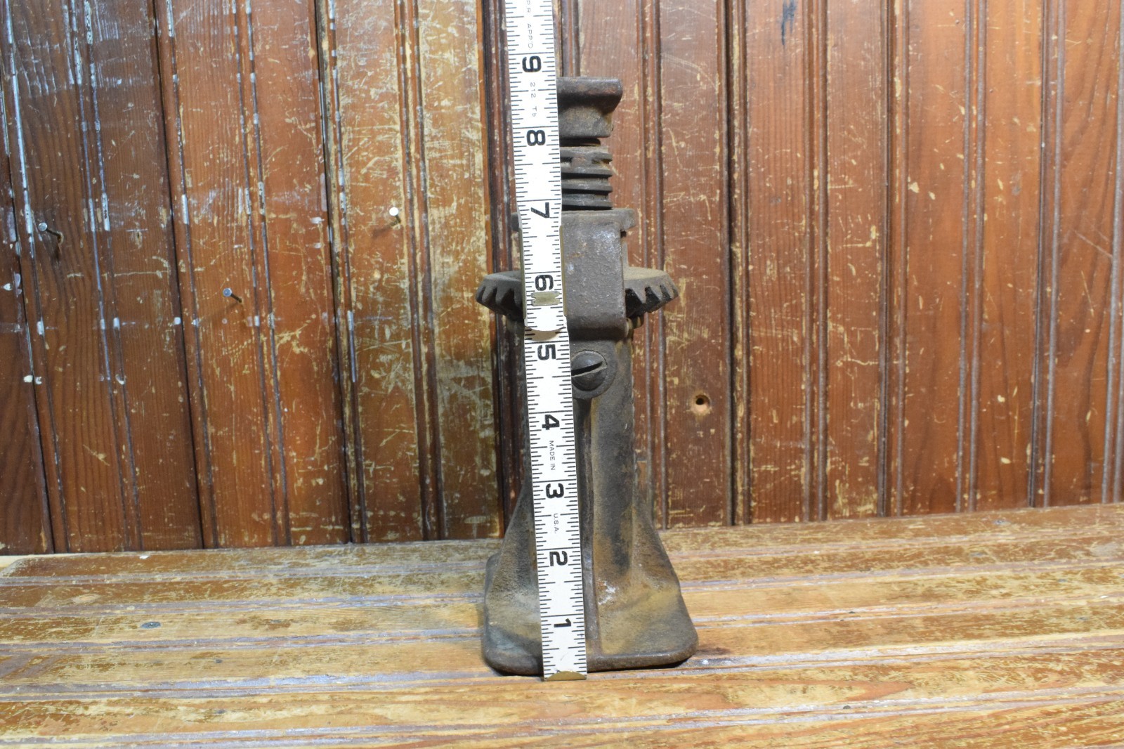 NATIONAL STANDARD BEVEL GEAR SCREW JACK FORGED IRON ANTIQUE 1910s PAT APPLIED