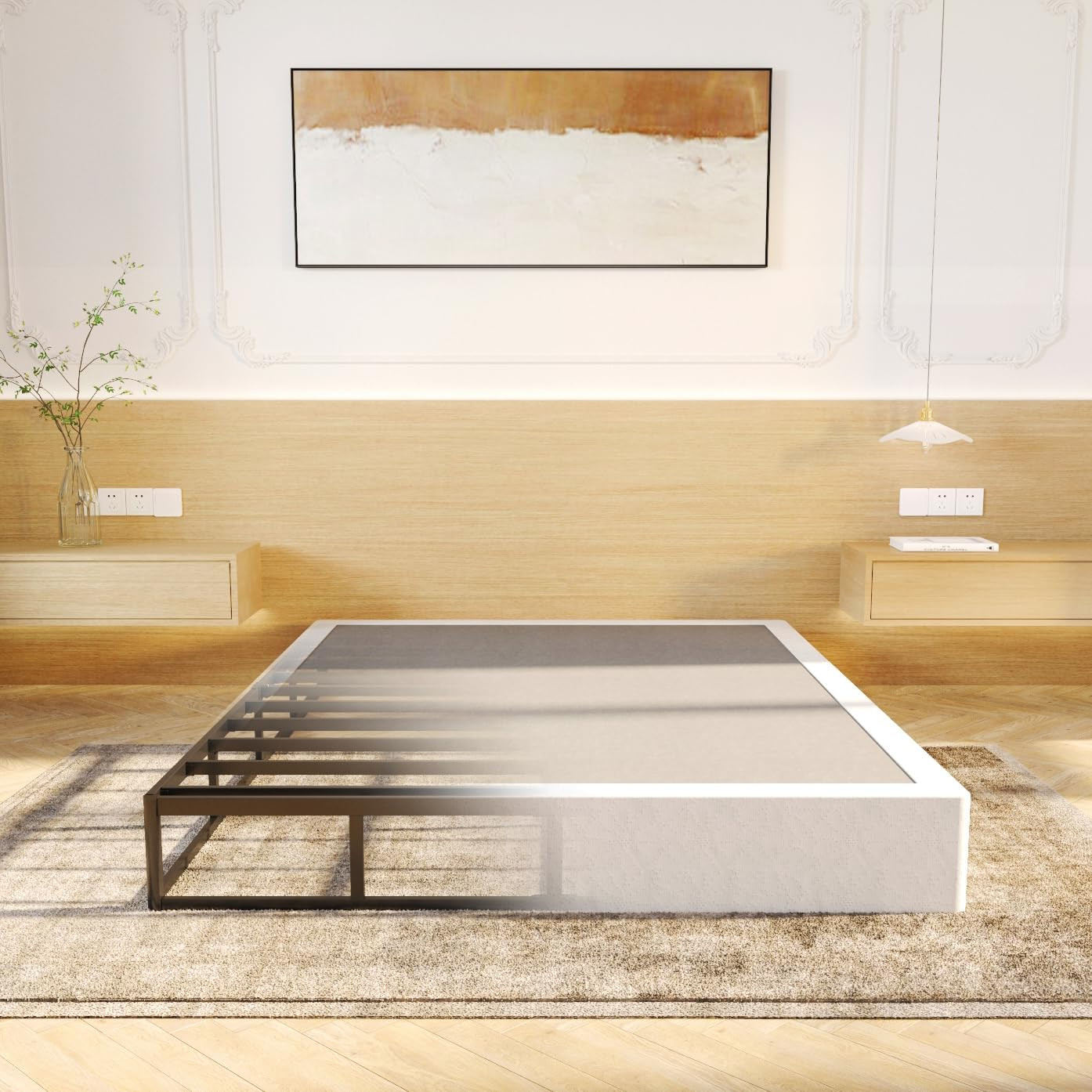 Heavy Duty 9″ Cal King Box Spring with Fabric Cover – Easy Assembly