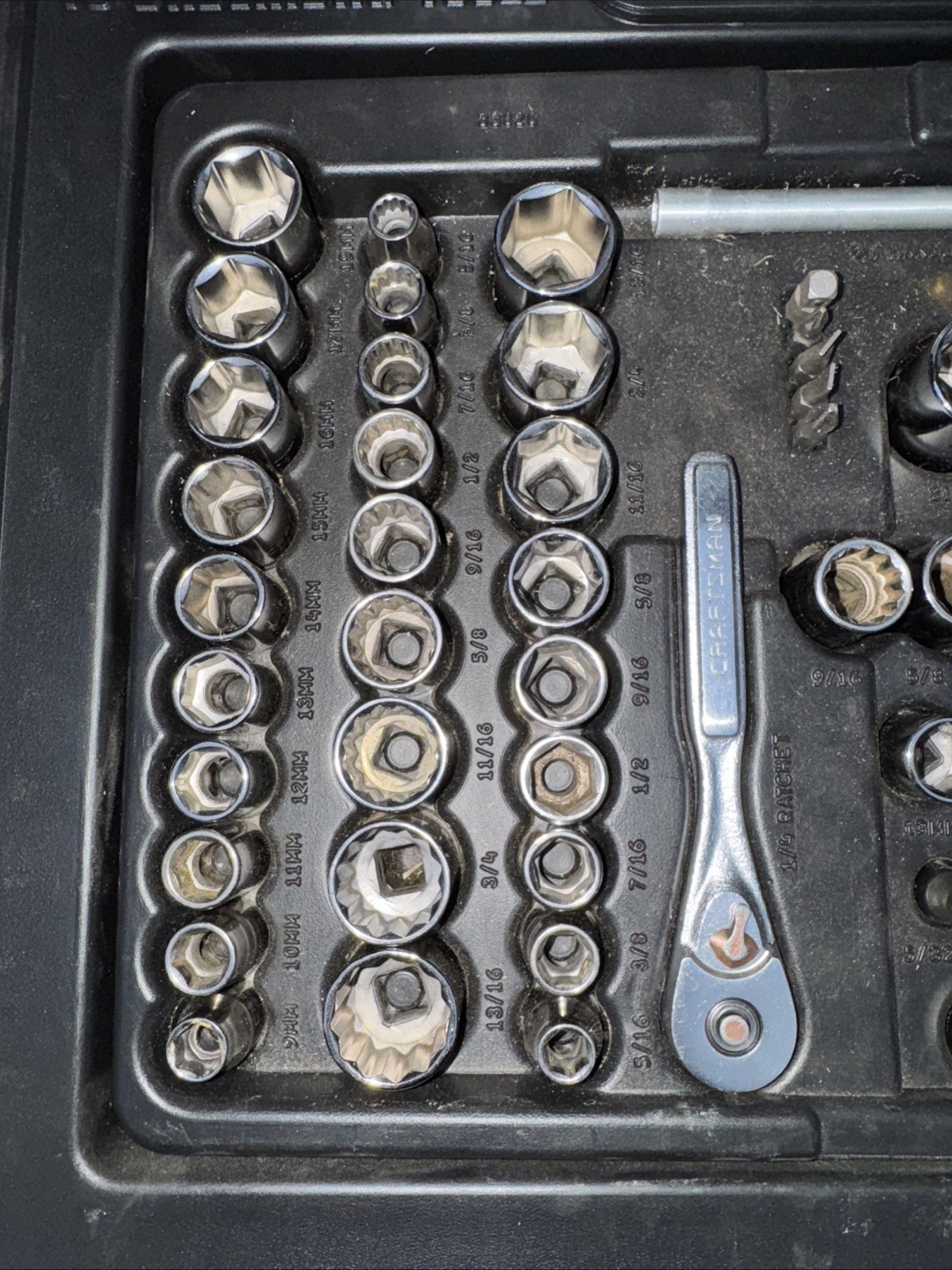 Rare Sears Craftsman USA 120pc Mechanics Tool Set Socket Ratchet 33820 Light Use