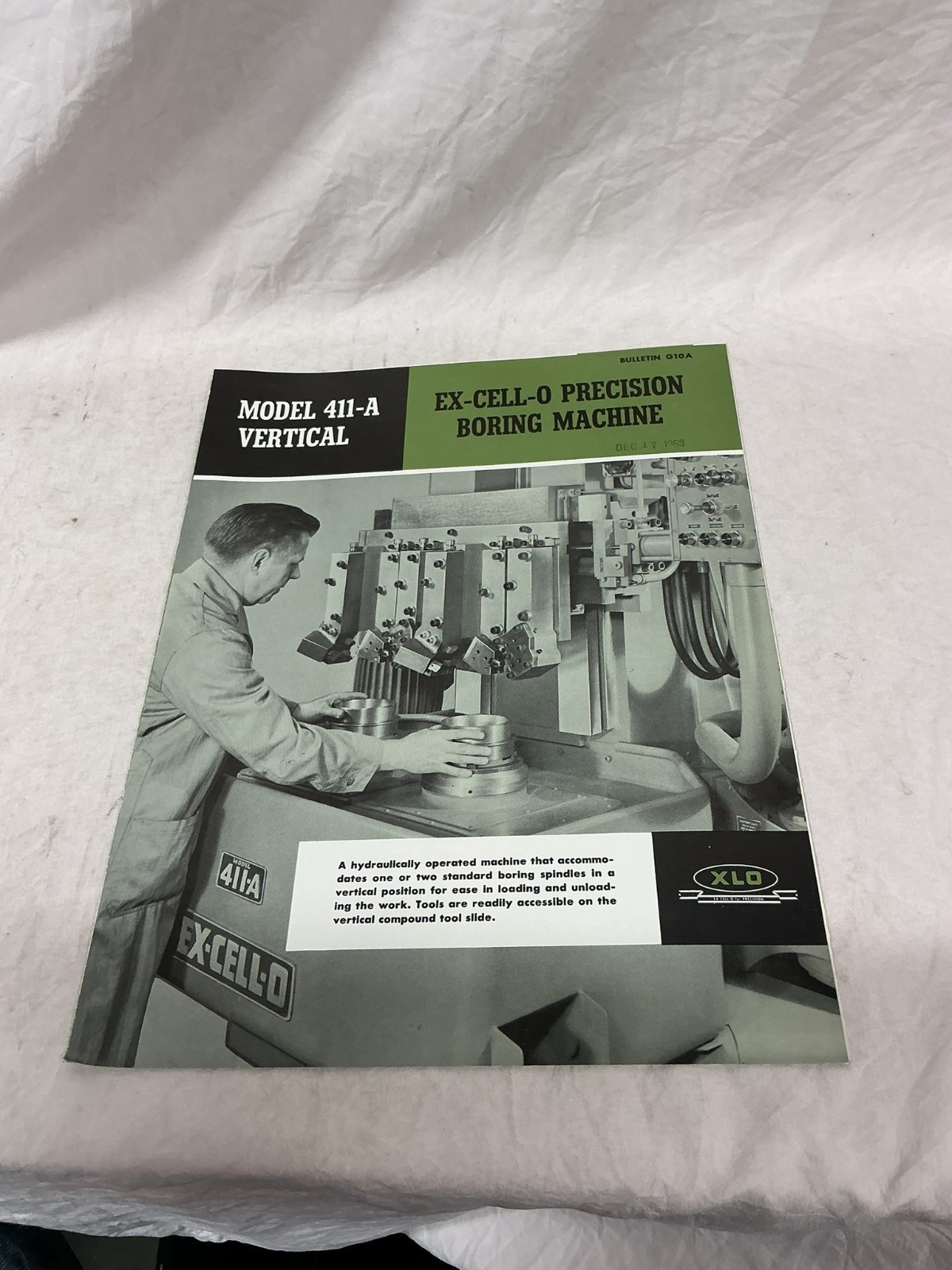 Vintage Ex-Cell-O XLO Precision Boring Machines Bulletin G10A 1963