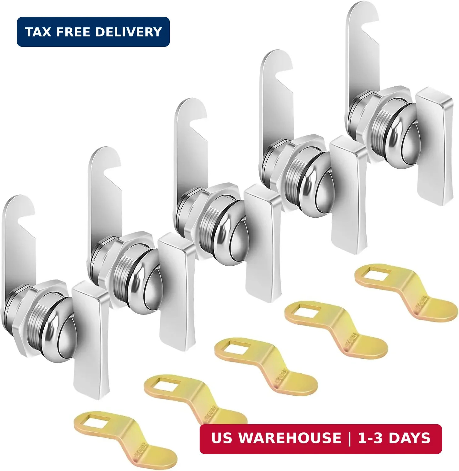 Sartaute 5/8′ 5PCS Thumb Operated Offset Cabinet Locks, Keyless Non-Locking RV C
