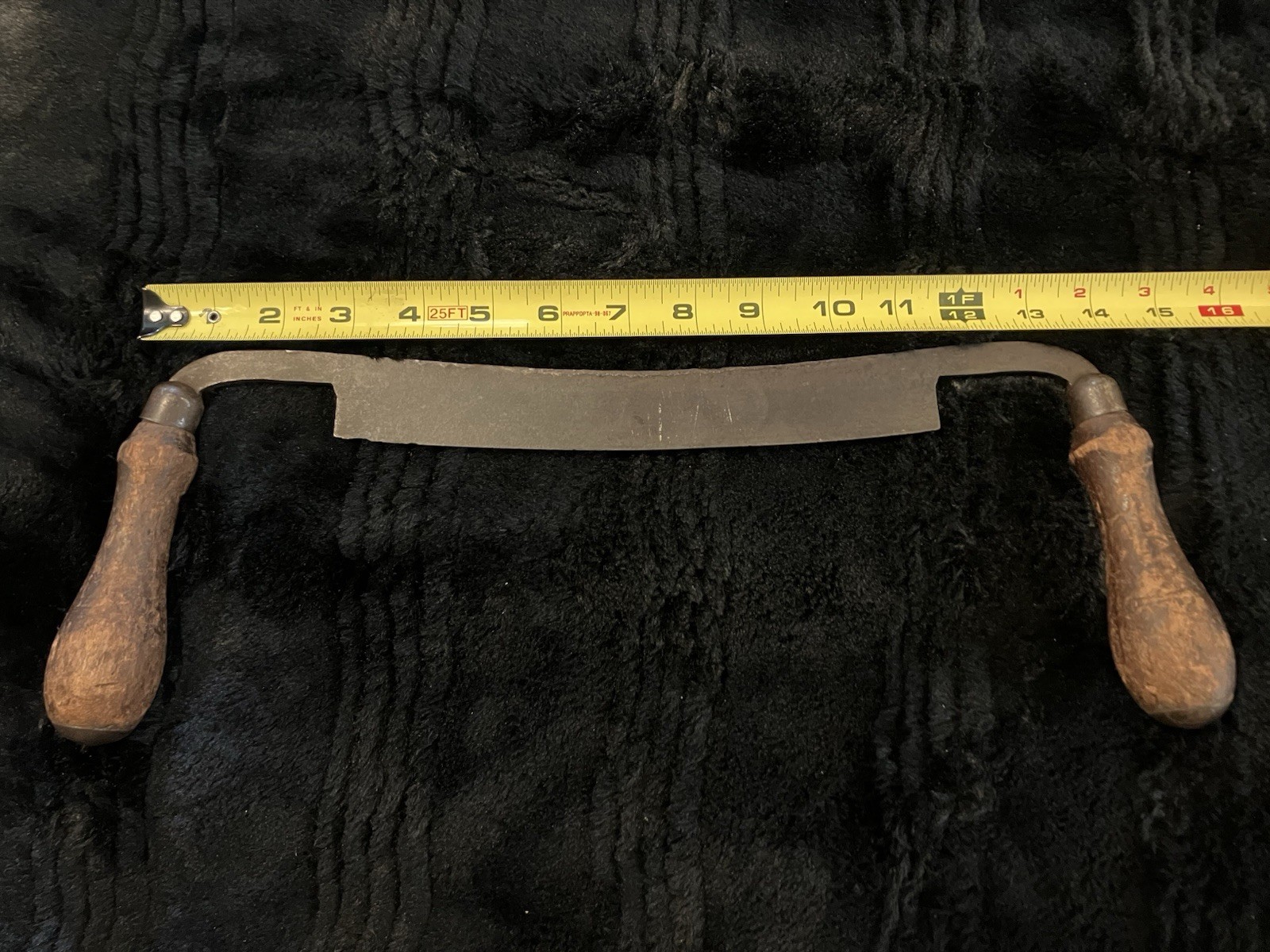 VINTAGE P.S. & W. CO. NO. 1 EXTRA 9” BLADE DRAW KNIFE 14″ Wide Wood Handles