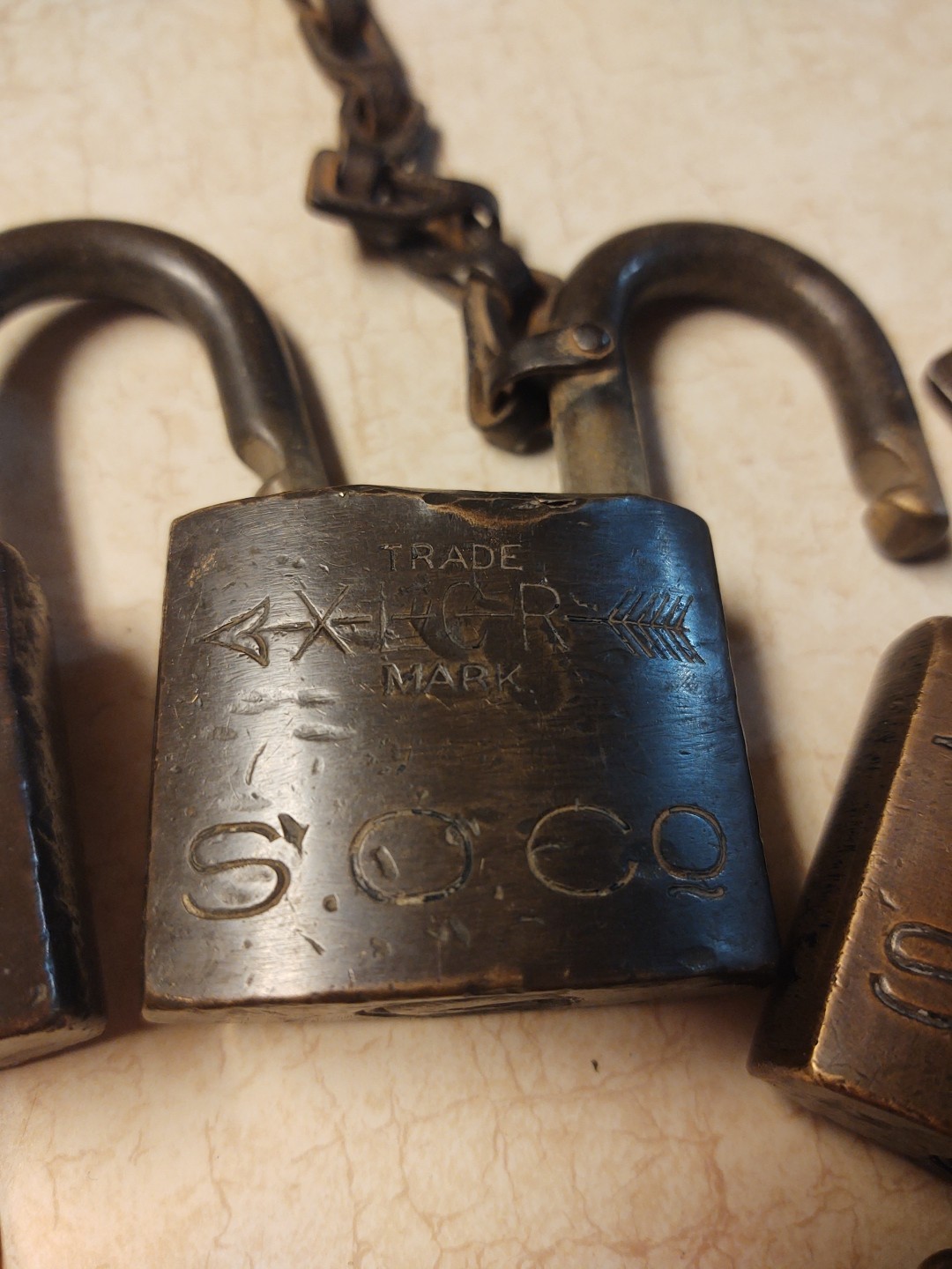 Lot of 3 Vintage Corbin SOCO Padlocks Standard Oil Company w/ 2 keys S.O.C.O.