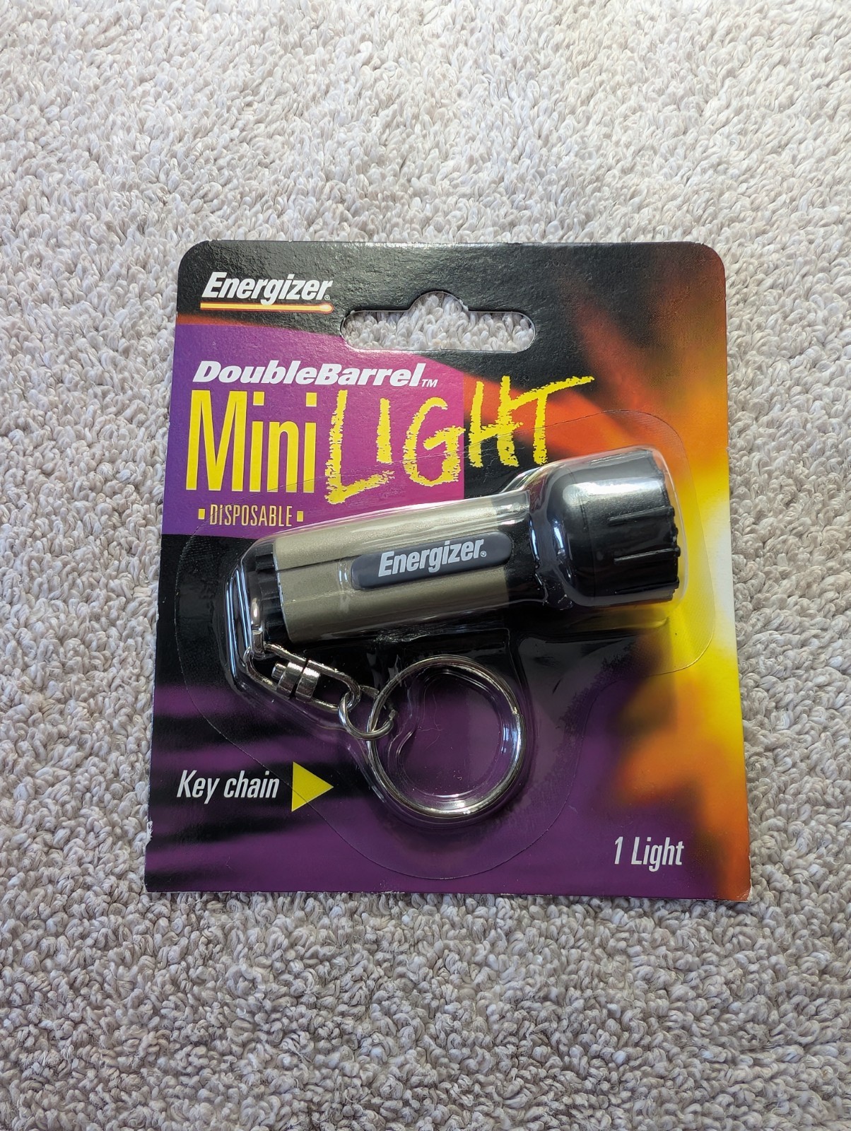 Vintage 1997 Energizer Double Barrel Mini Light Keychain Flashlight Sealed New
