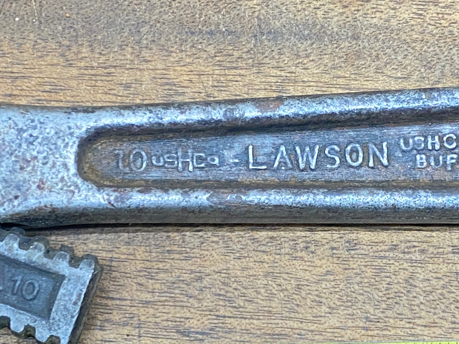 Vintage Lawson MFG Co. 10″ Offset Pipe Wrench -USH Company Made in Buffalo, N.Y.
