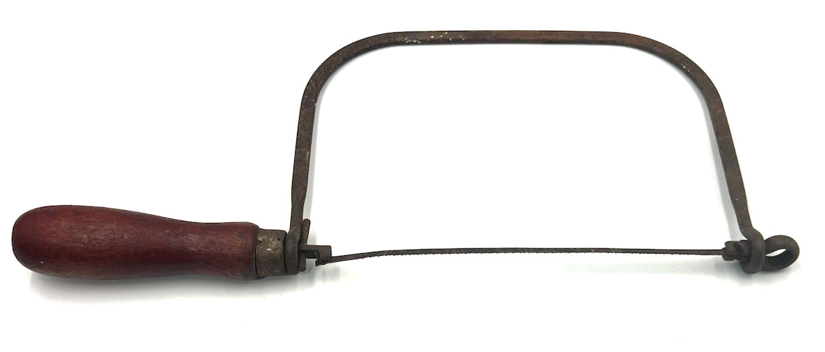 Vintage Coping Saw Red Wood Handle 6″ Blade 4.75″ Throat