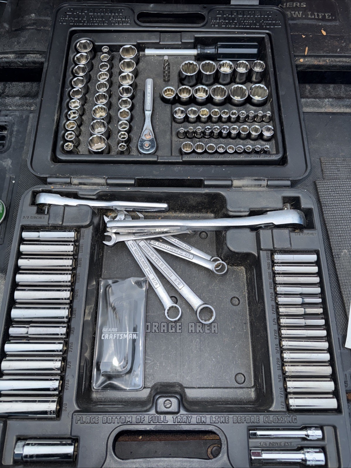 Rare Sears Craftsman USA 120pc Mechanics Tool Set Socket Ratchet 33820 Light Use