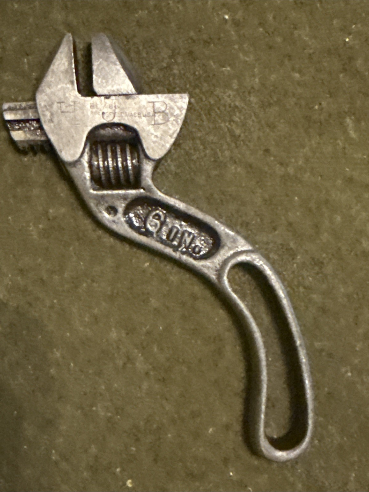Vintage Small S Curved Adjustable Wrench Bemis & Call USA 🇺🇸 Nice!