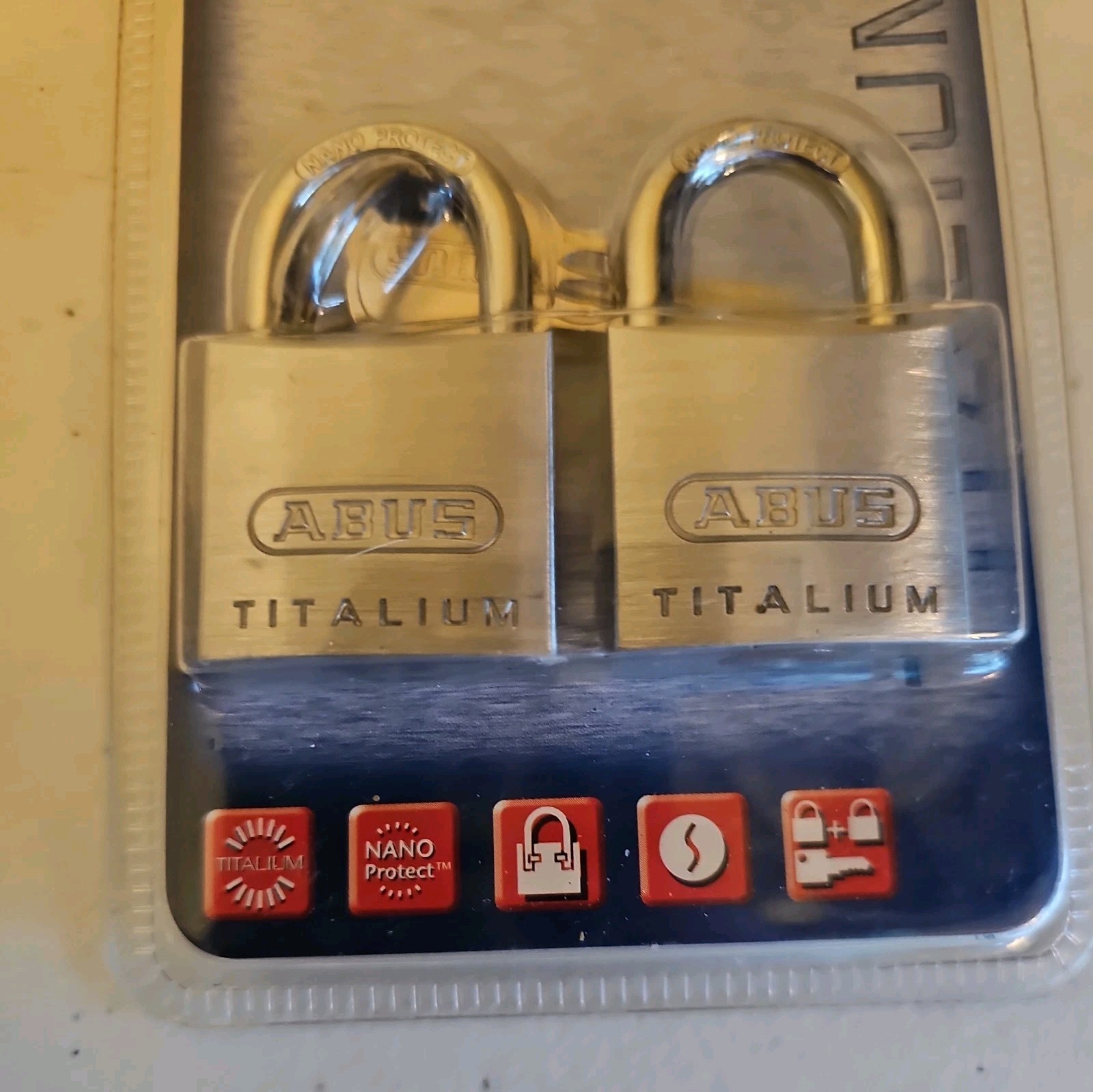 64TI/30 Titalium Aluminum Alloy Padlock, Keyed Alike, Pack of 2