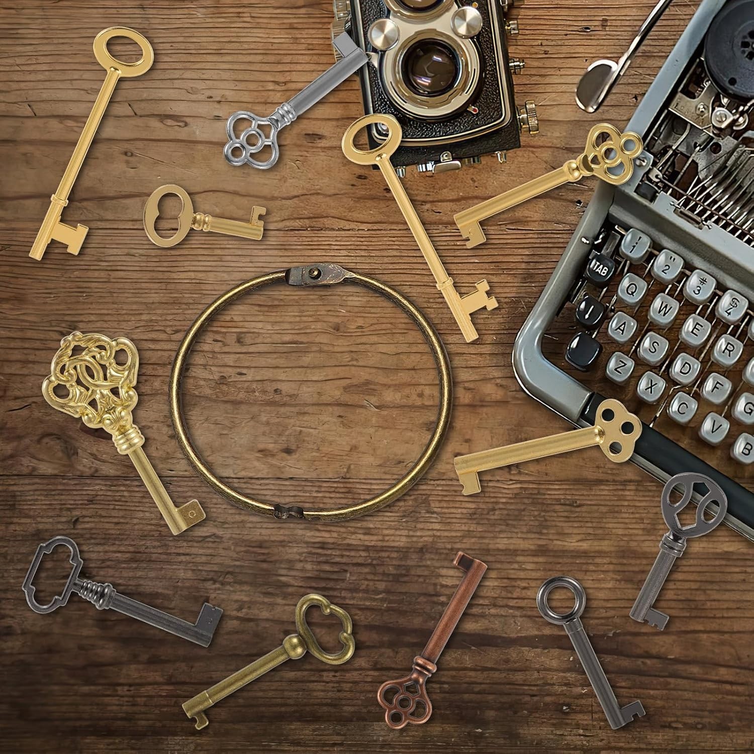 12pcs Skeleton Key Set | Universal Hollow Barrel Keys for Antique Cabinet Door