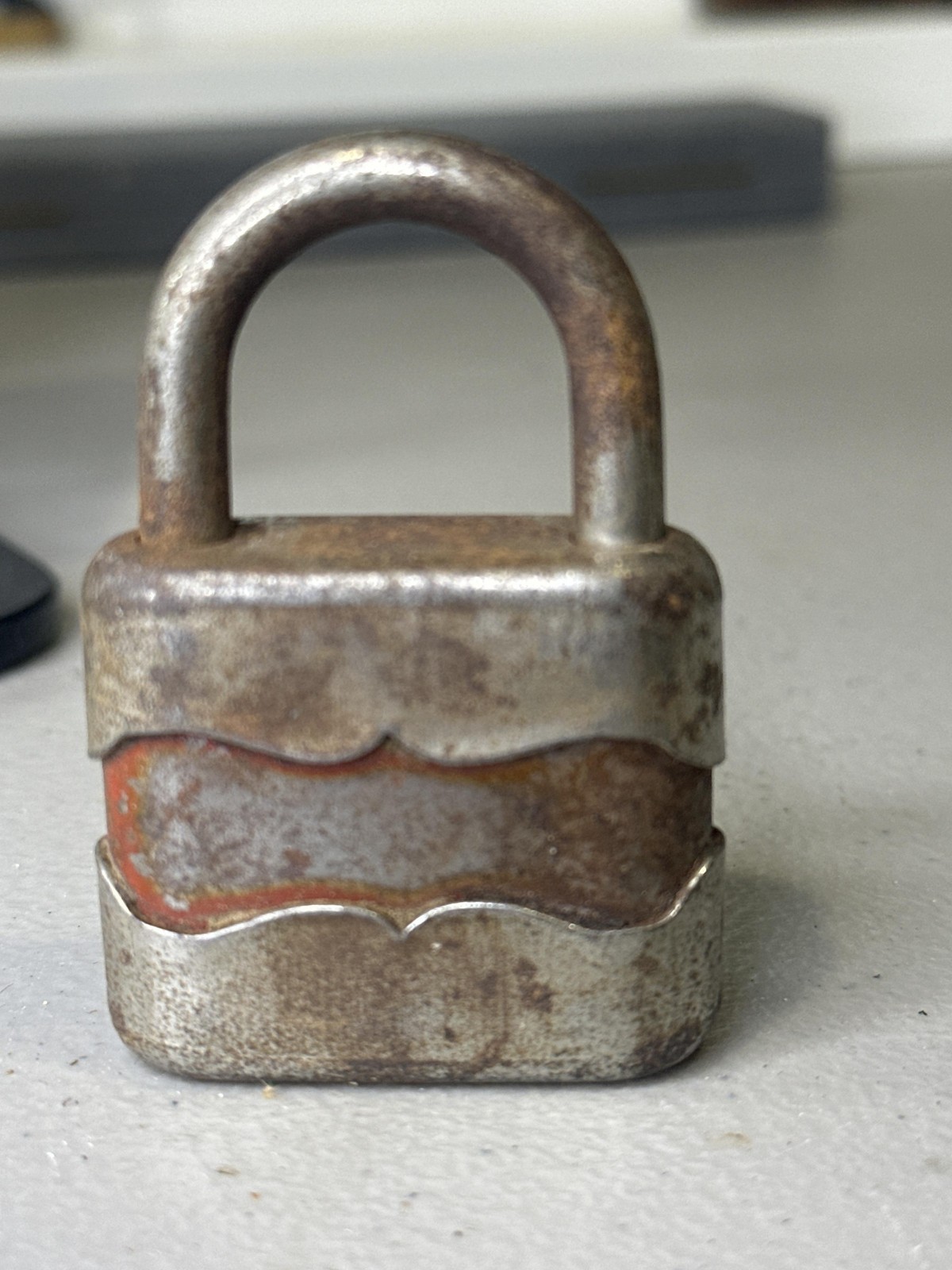 Antique Padlock Iron Key Lock Rustic Steampunk Decor Collectible