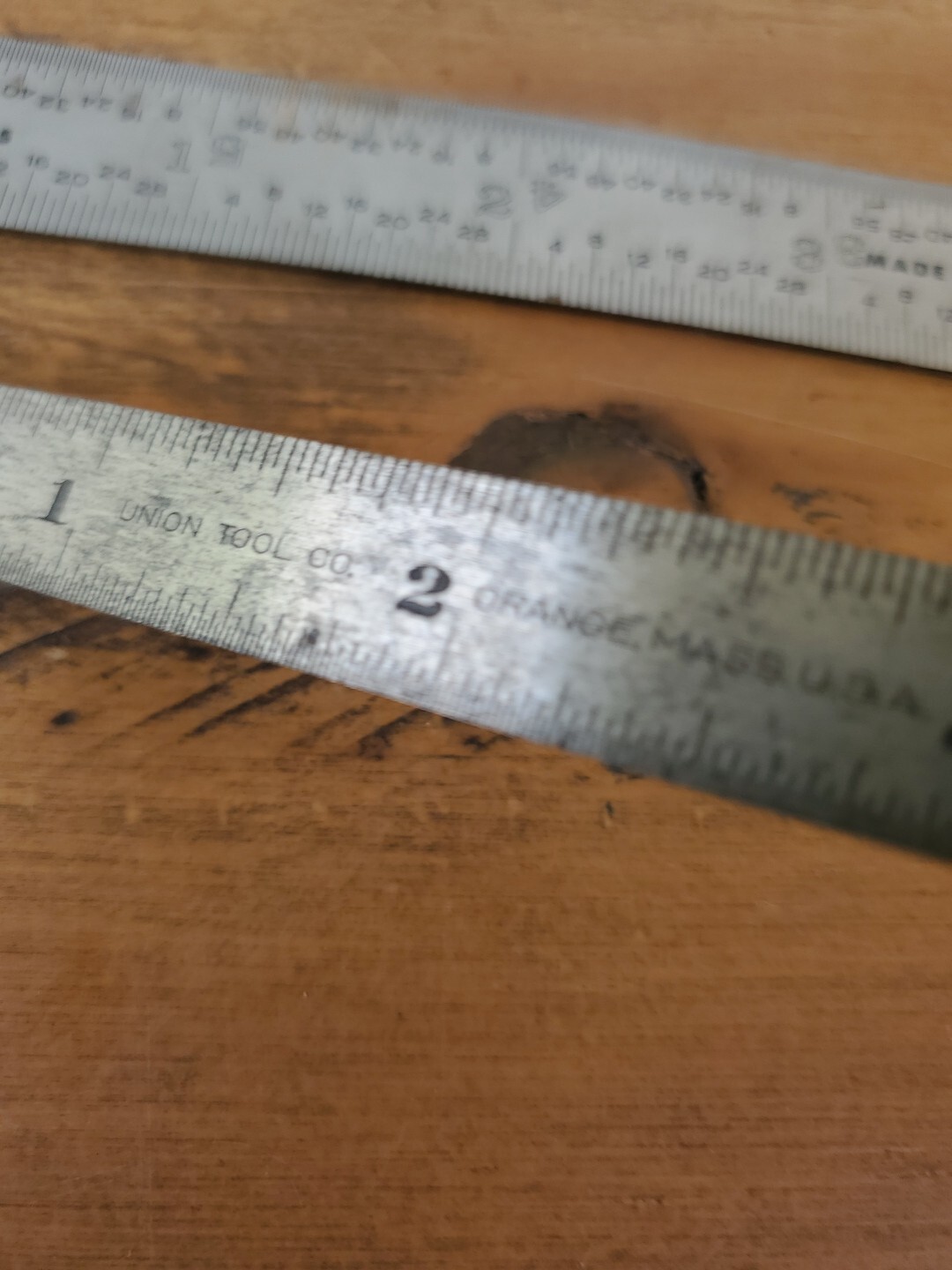 Vintage Lot of 2 Steel Rulers 6″ UNION Wool Co. & Unbranded? Both Tempered Look!