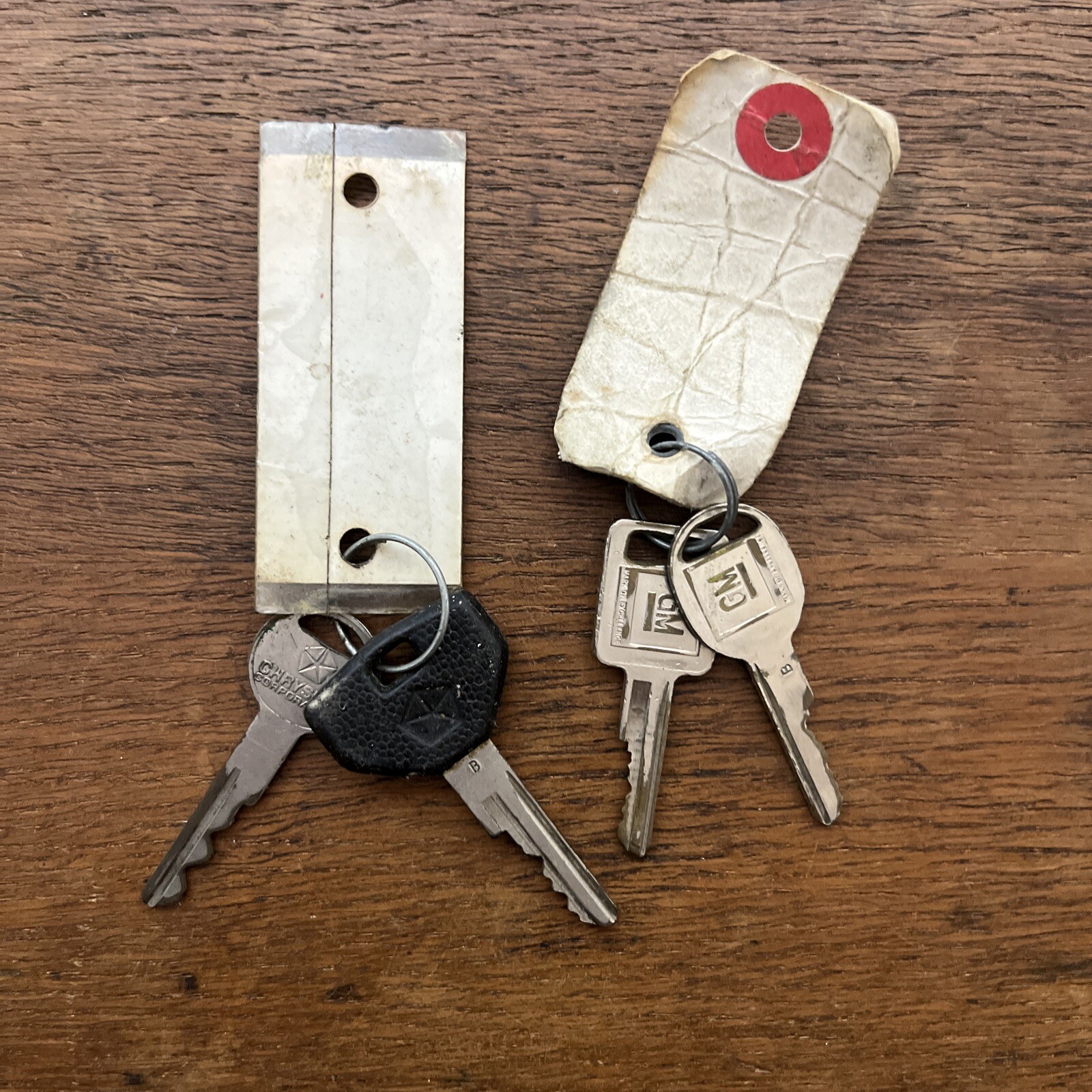 Vintage Set of Automotive Keys Set of 4 GM General Motors & Chrysler