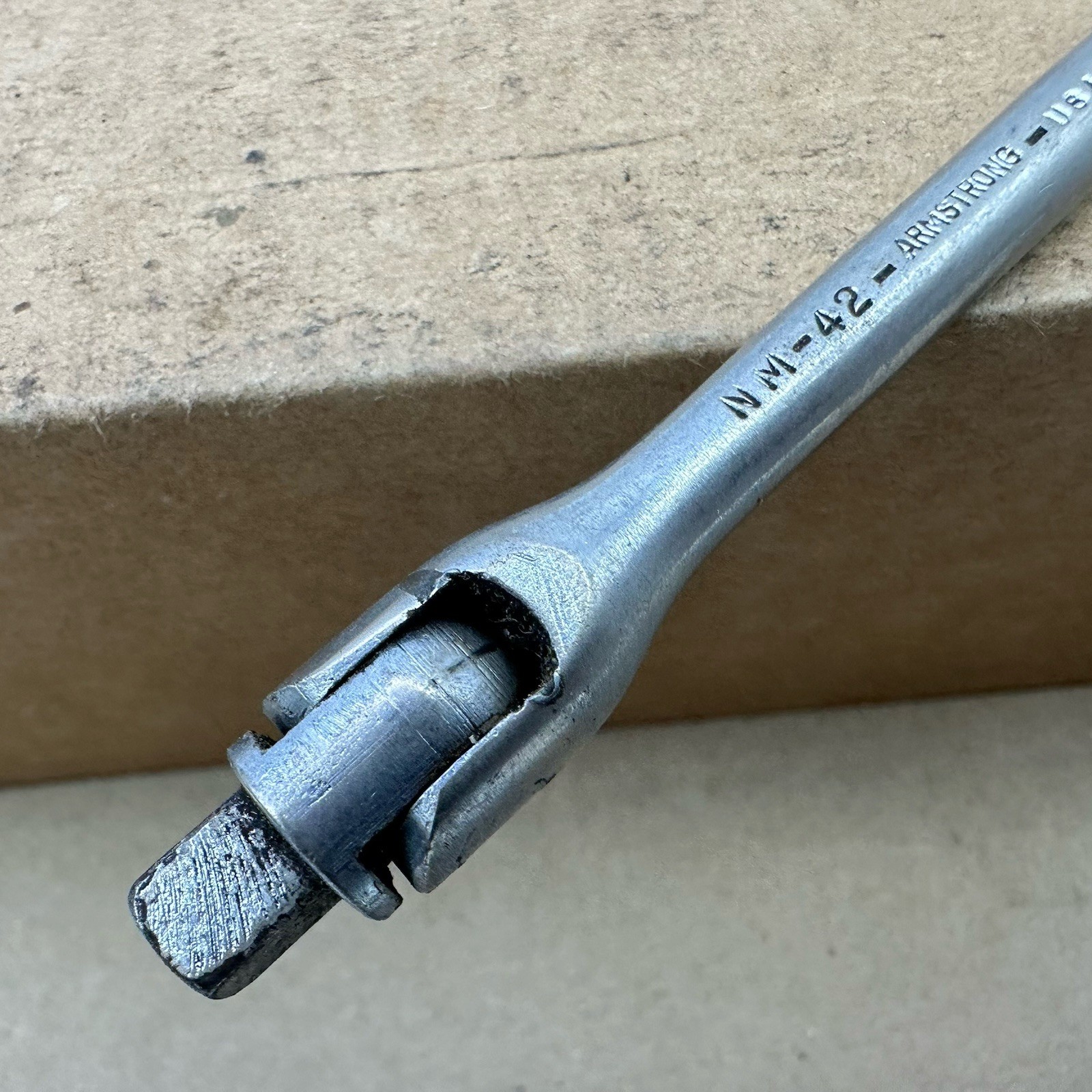 1950s Vtg 1/4″ Drive x 6″ Lgth ARMSTRONG – Armaloy ** Fine Breaker Bar NM-42 USA