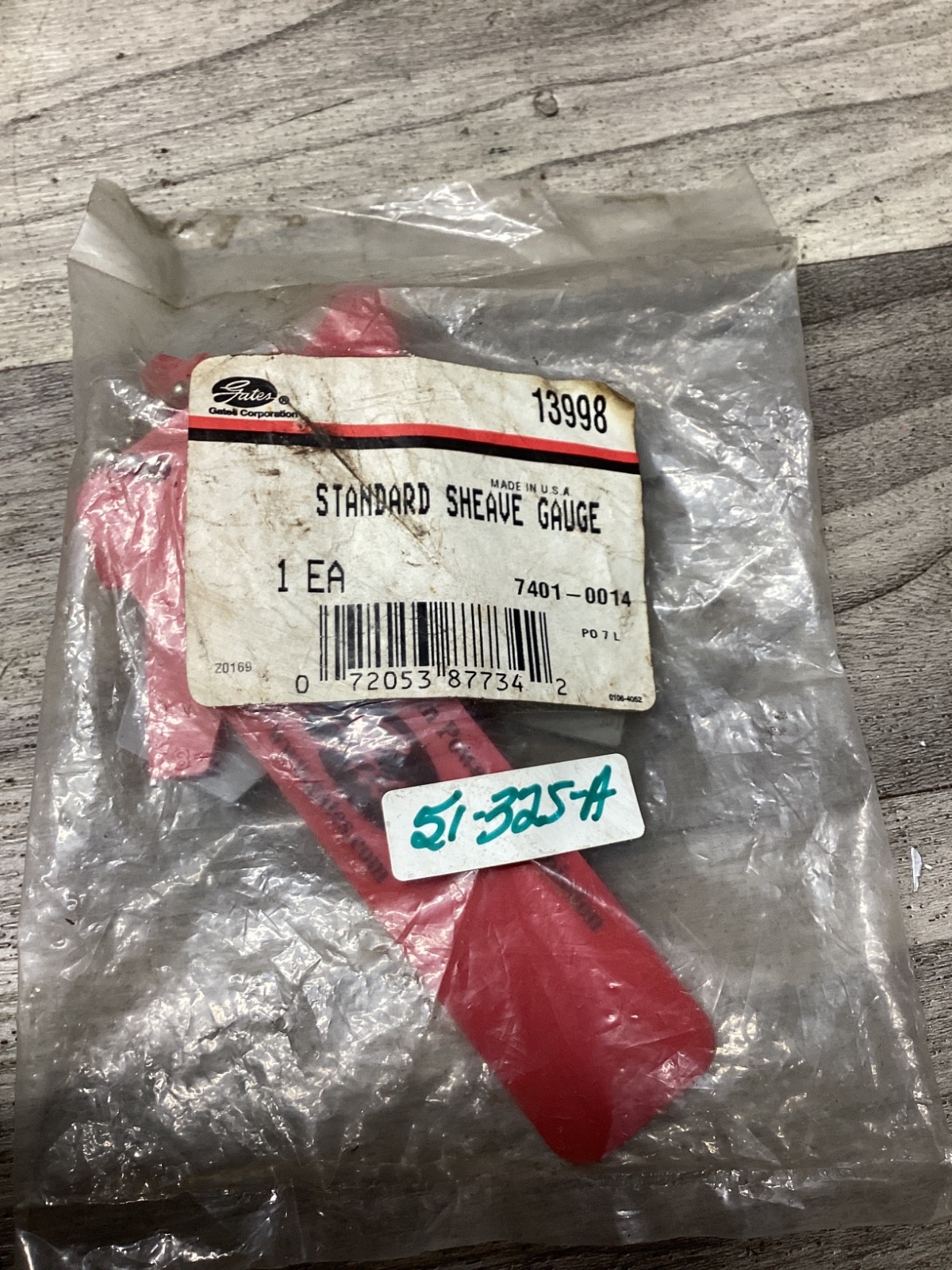GATES 13998 STANDARD SHEAVE GAUGE #117N30*SI